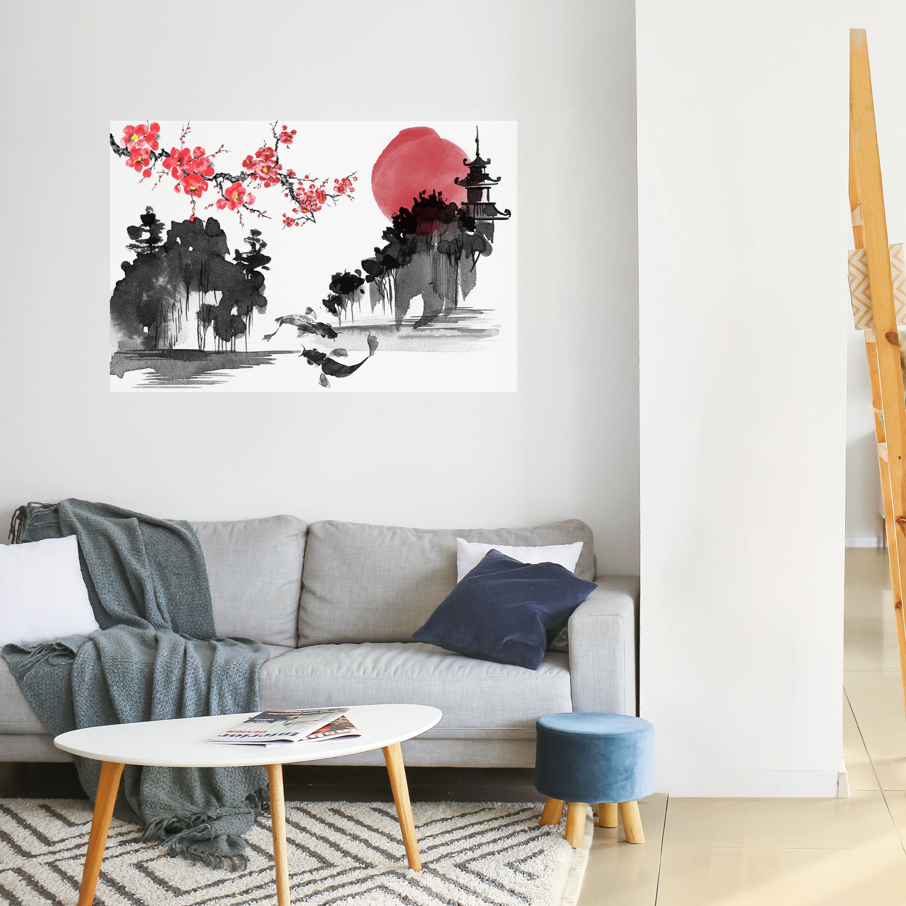 Póster horizontal autoadhesivo CHERRY SHADOWS