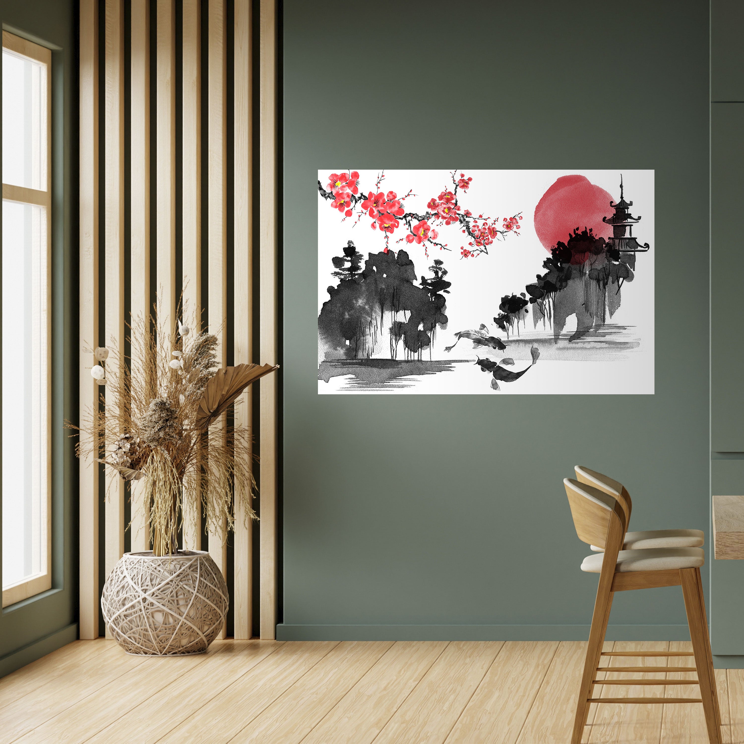 Póster horizontal autoadhesivo CHERRY SHADOWS