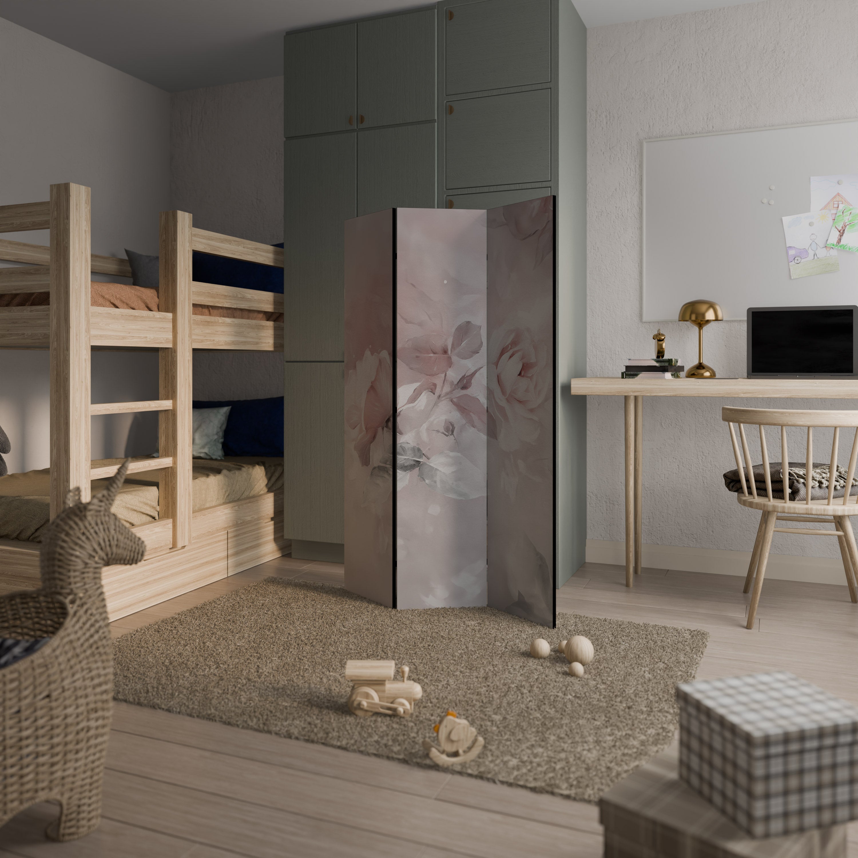 Biombo decorativo de 3 paneles GRACEFUL DAYS