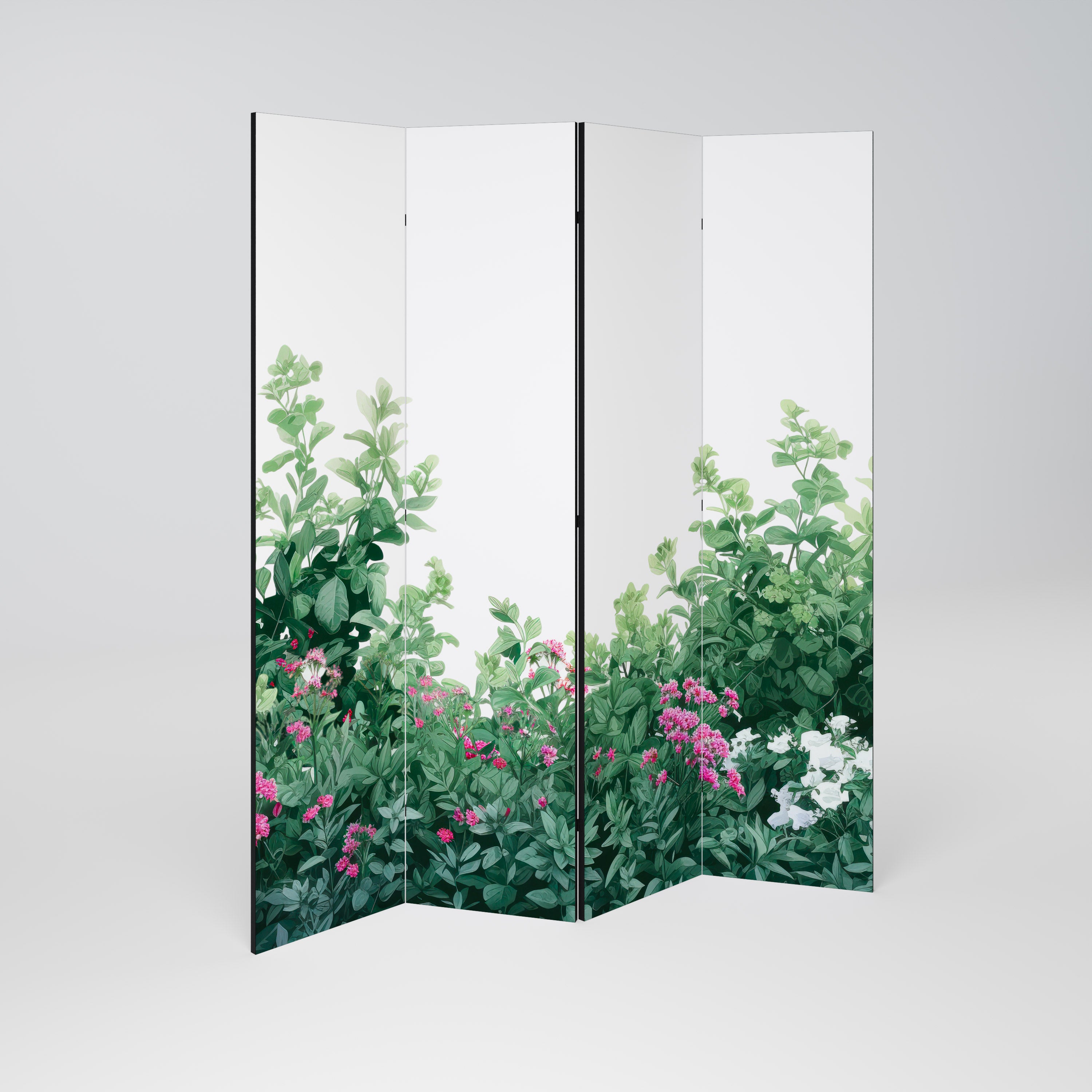 Biombo decorativo de 4 paneles FLORAL SERENITY BARRIER