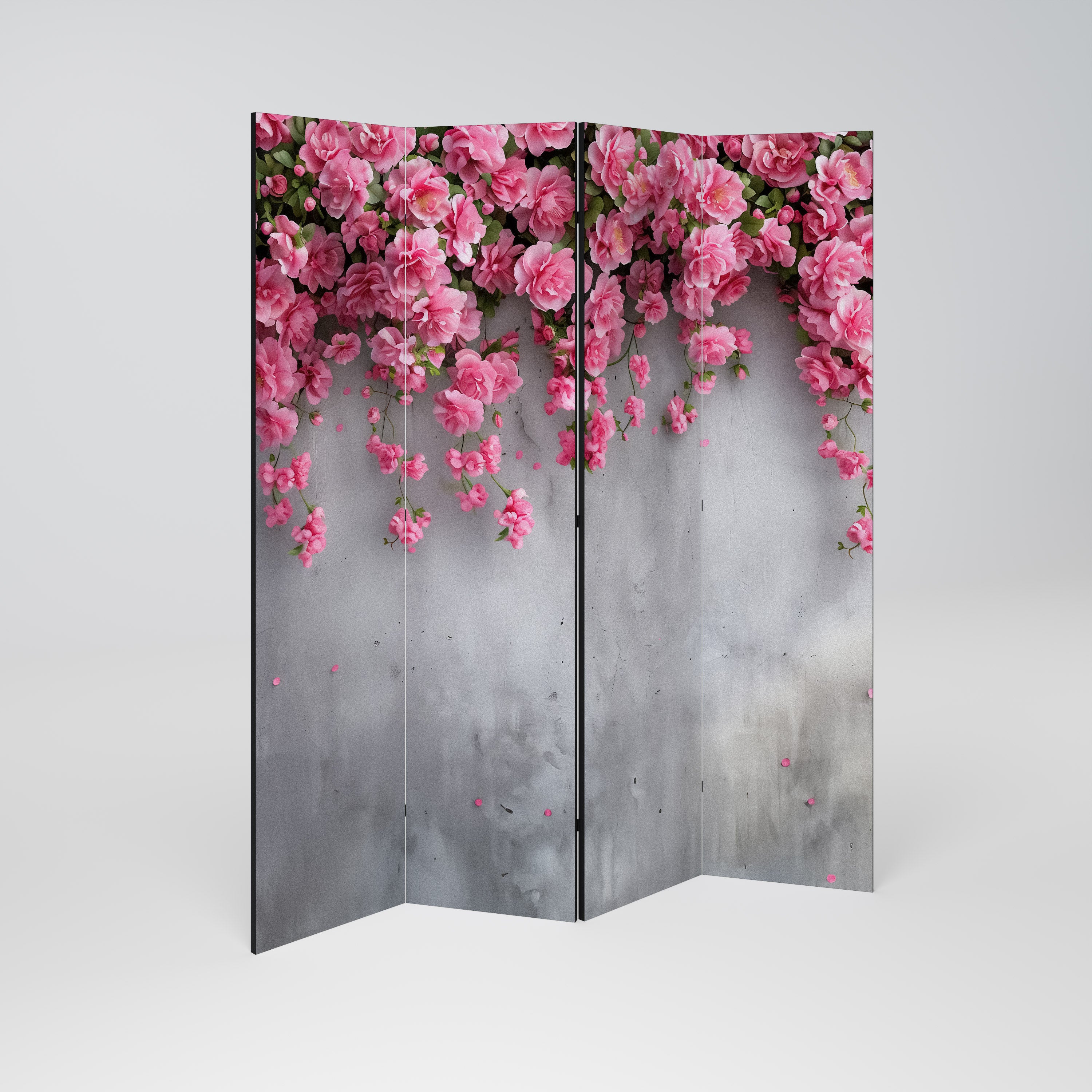 Biombo decorativo de 4 paneles SERENE FLOWER FOLD