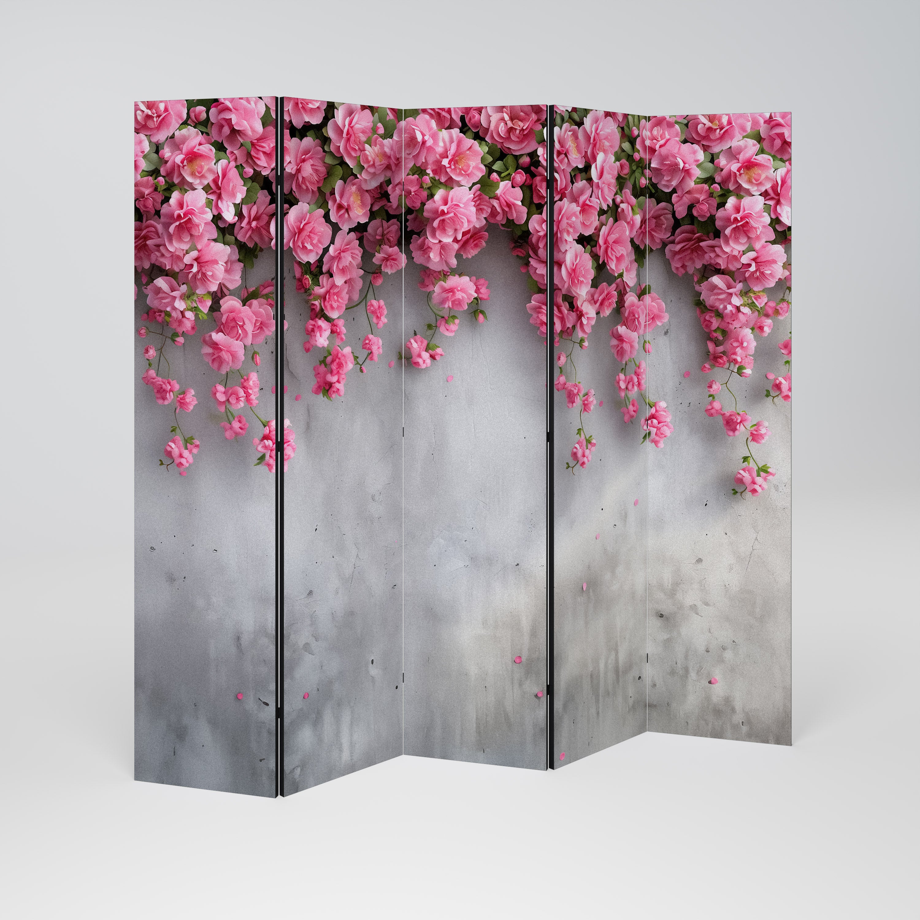 Biombo decorativo de 5 paneles SERENE FLOWER FOLD