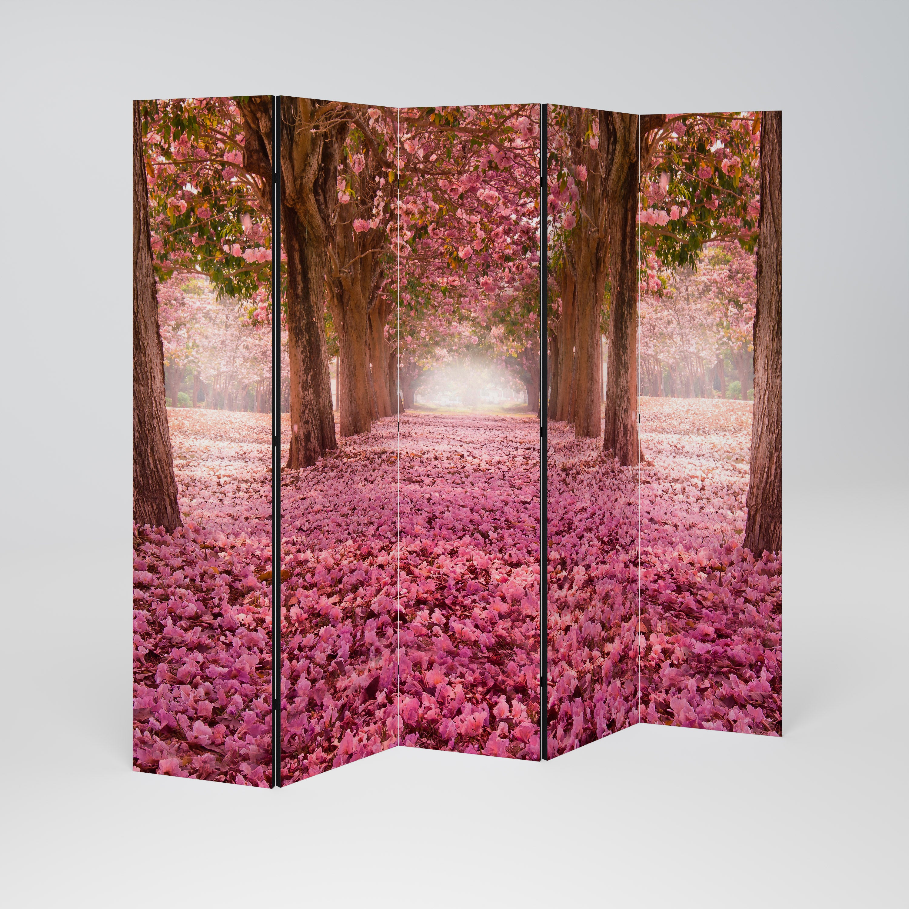 Biombo decorativo de 5 paneles BLOSSOMING PATHWAYS