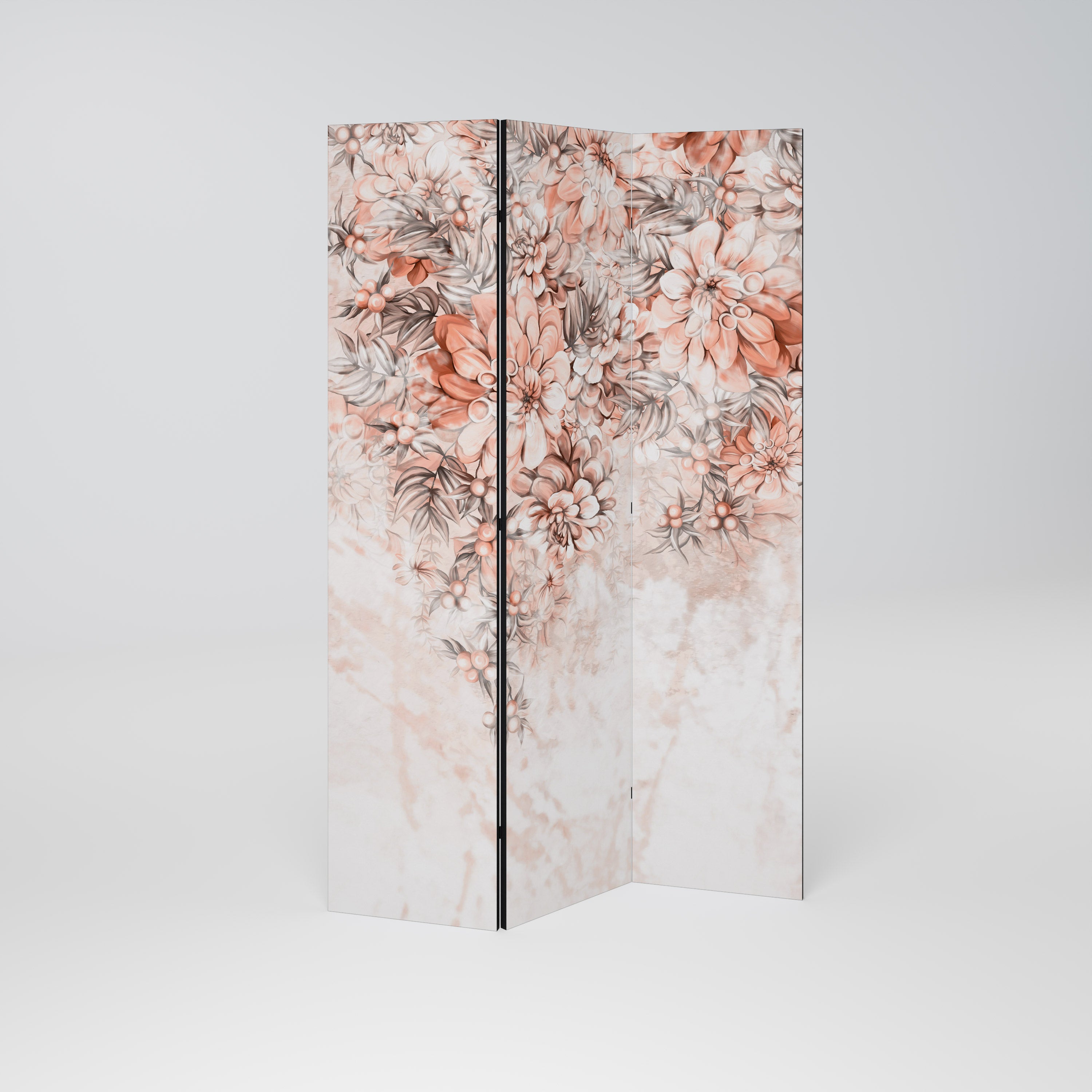 Biombo decorativo de 3 paneles MARBLE GARDEN FANTASY