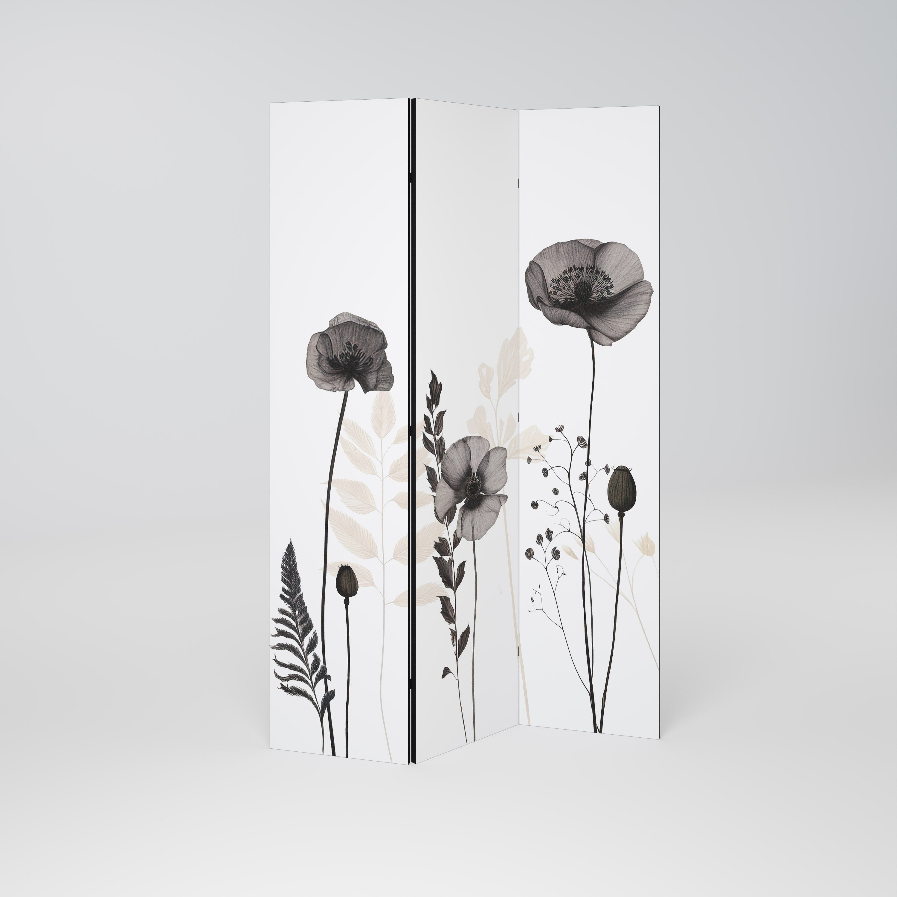 Biombo decorativo POPPY ALLURE de 3 paneles