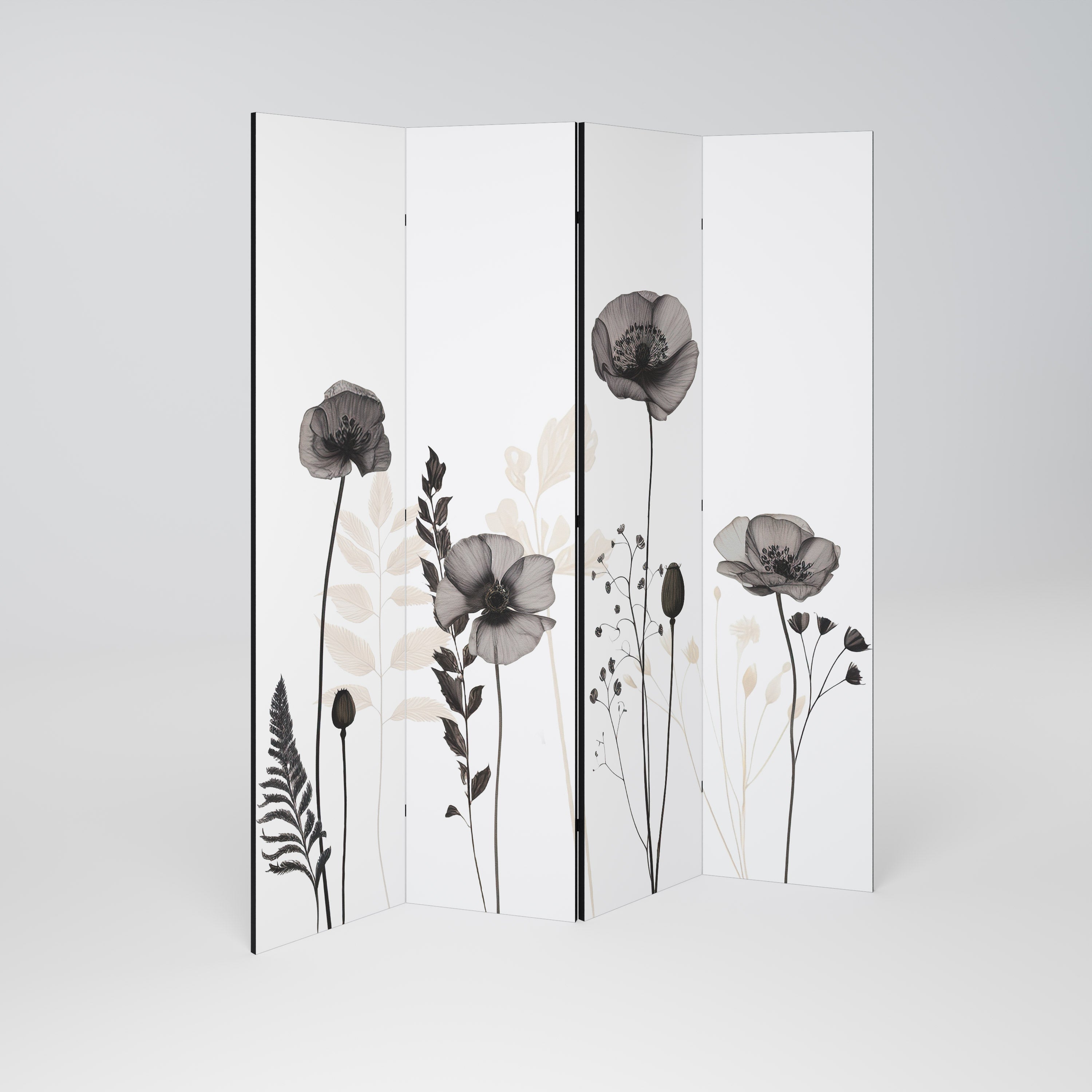 Biombo decorativo POPPY ALLURE de 4 paneles
