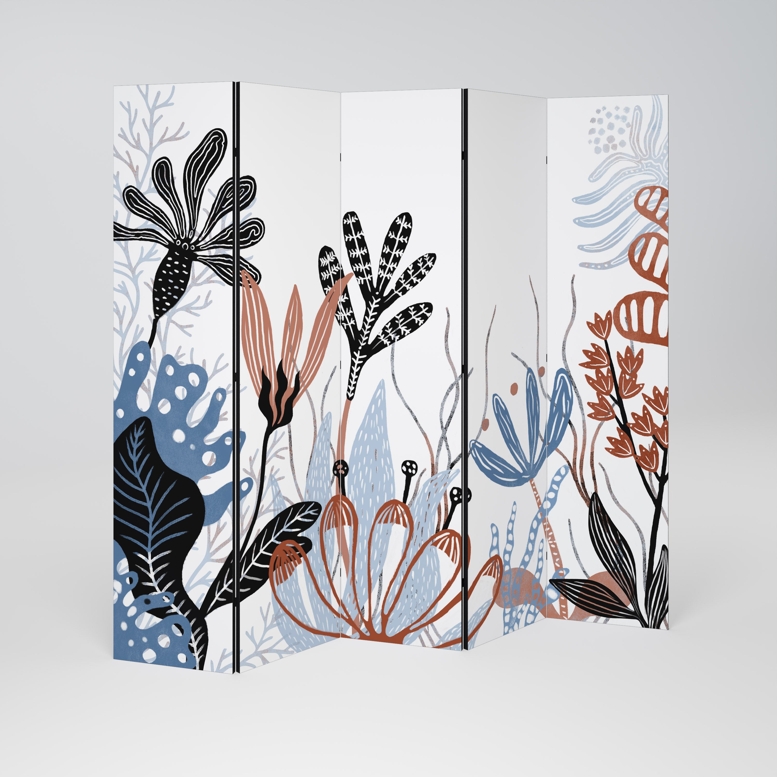 Biombo decorativo de 5 paneles ORGANIC ASSEMBLAGE