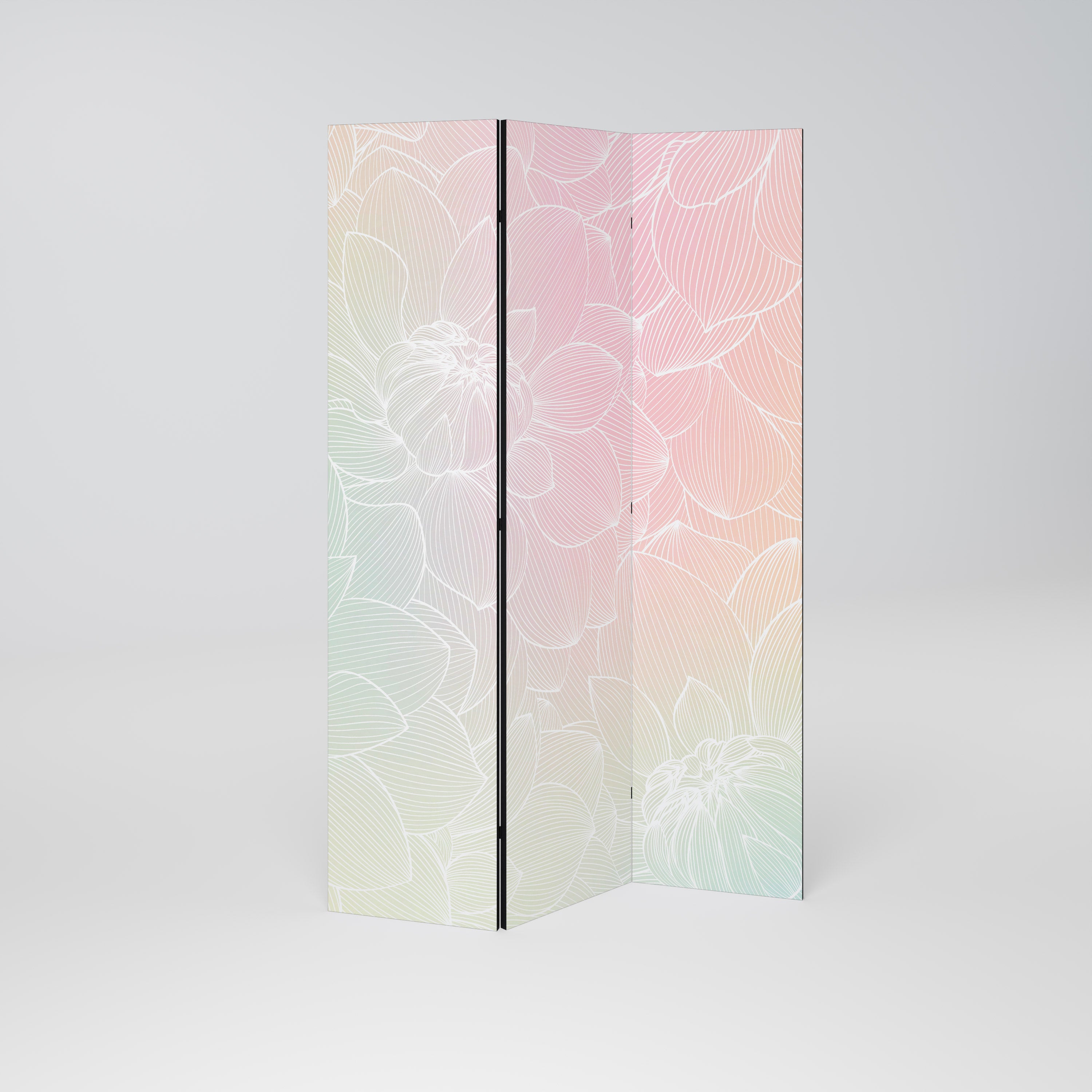 Biombo decorativo de 3 paneles FUSIÓN FLORAL ELEGANTE