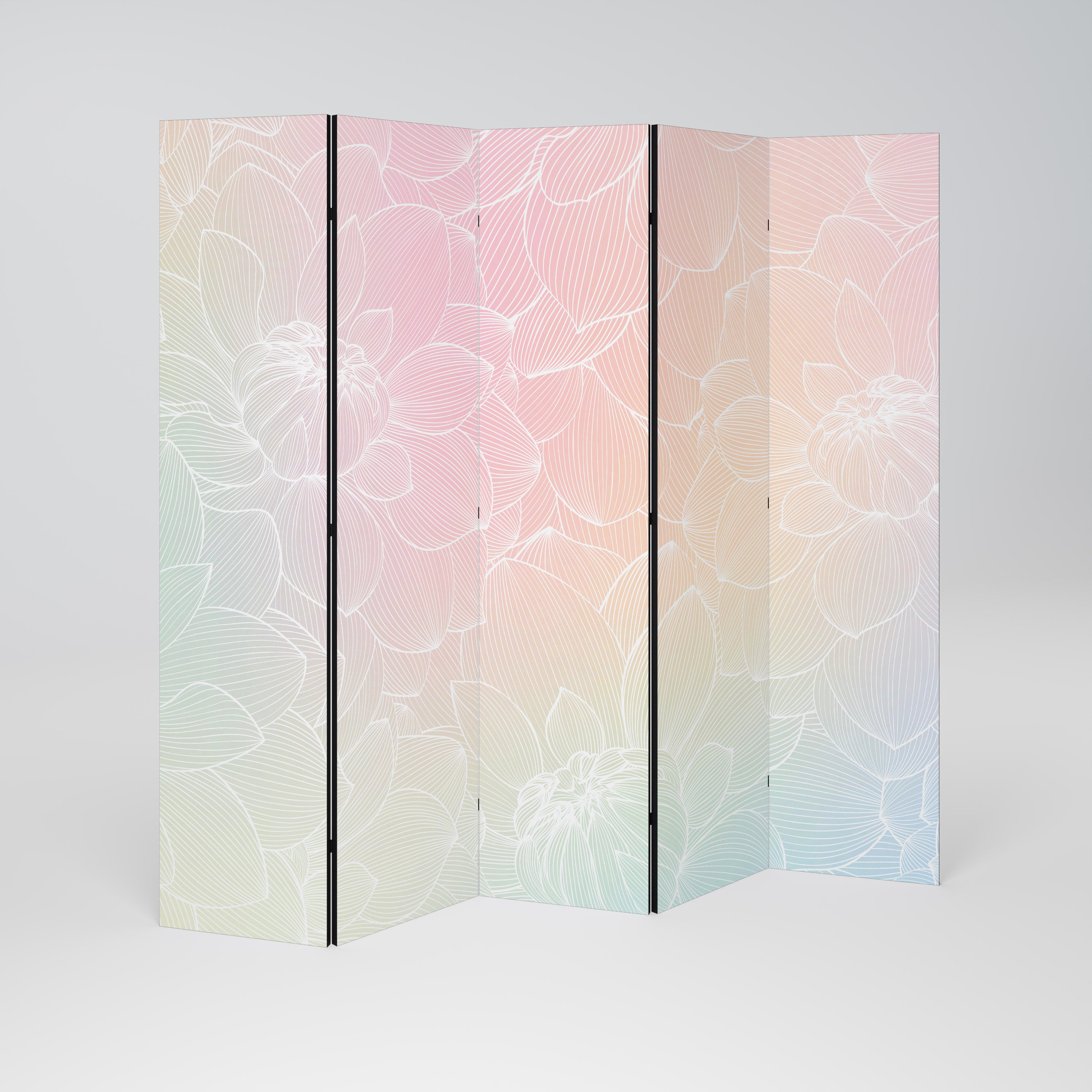 Biombo decorativo de 5 paneles FUSIÓN FLORAL ELEGANTE