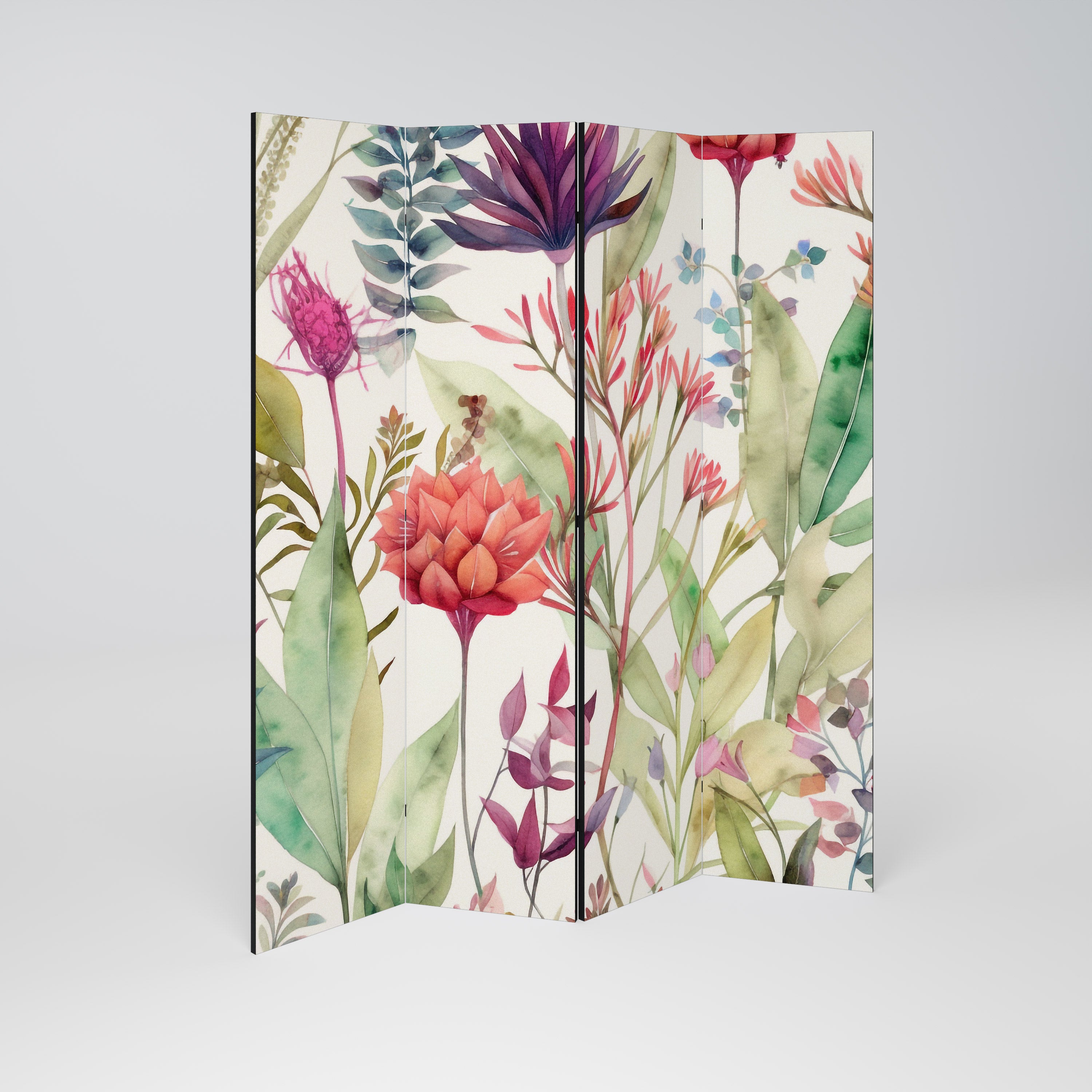 Biombo decorativo de 4 paneles HERBAL FIESTA