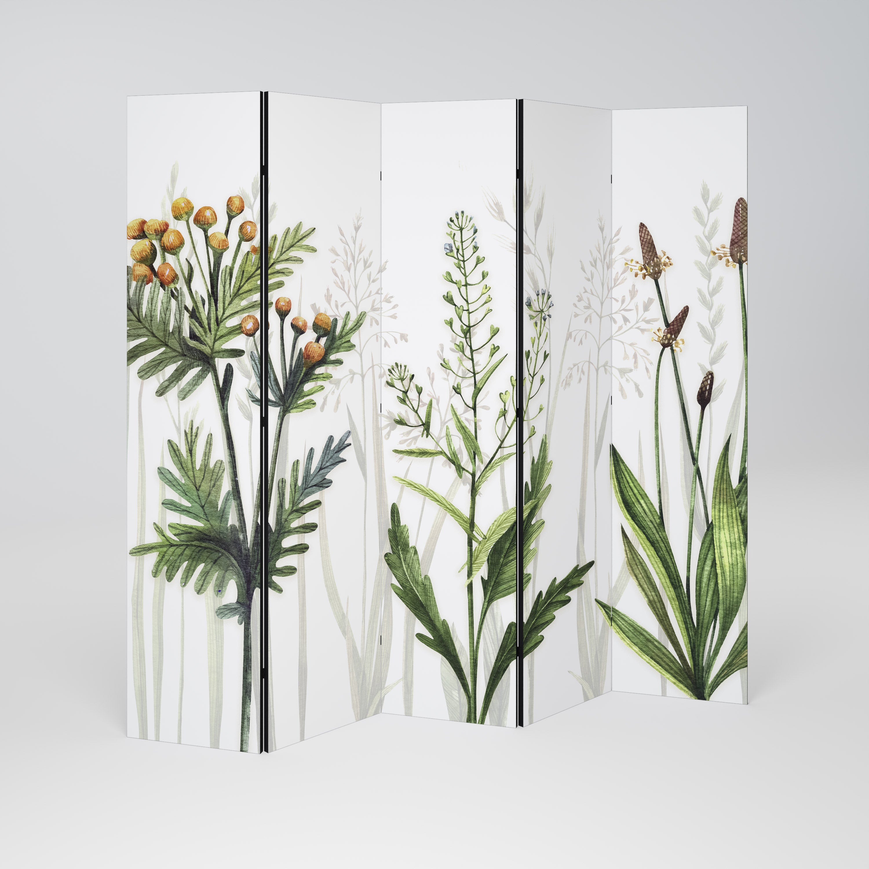 Biombo decorativo de 5 paneles HERBAL DREAM