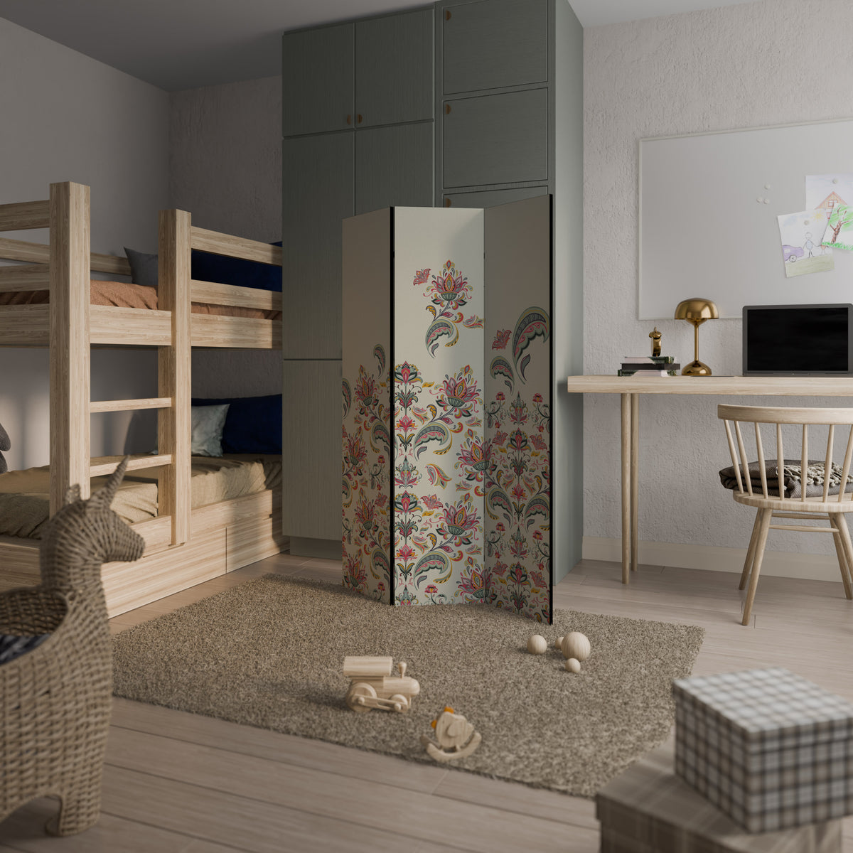 ORGANIC FOLKLORE 3-Panel Room Divider