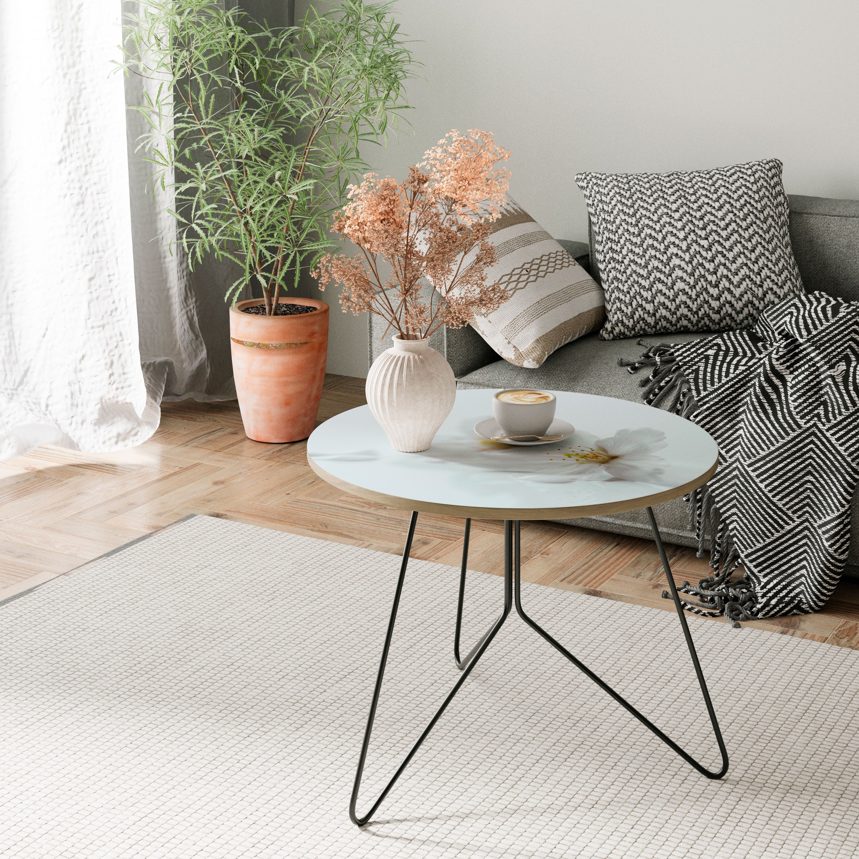 Mesa de centro FLEETING WHITE PETALS 69