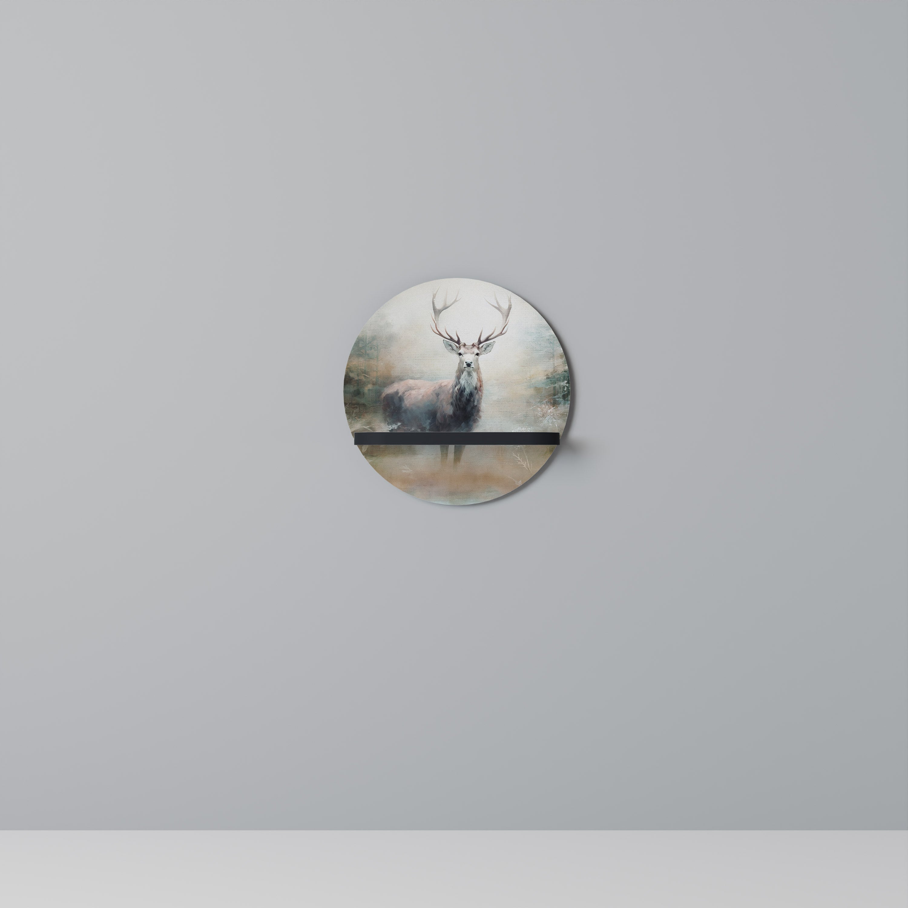 Estantería de arte redonda FOREST KING con acabado negro