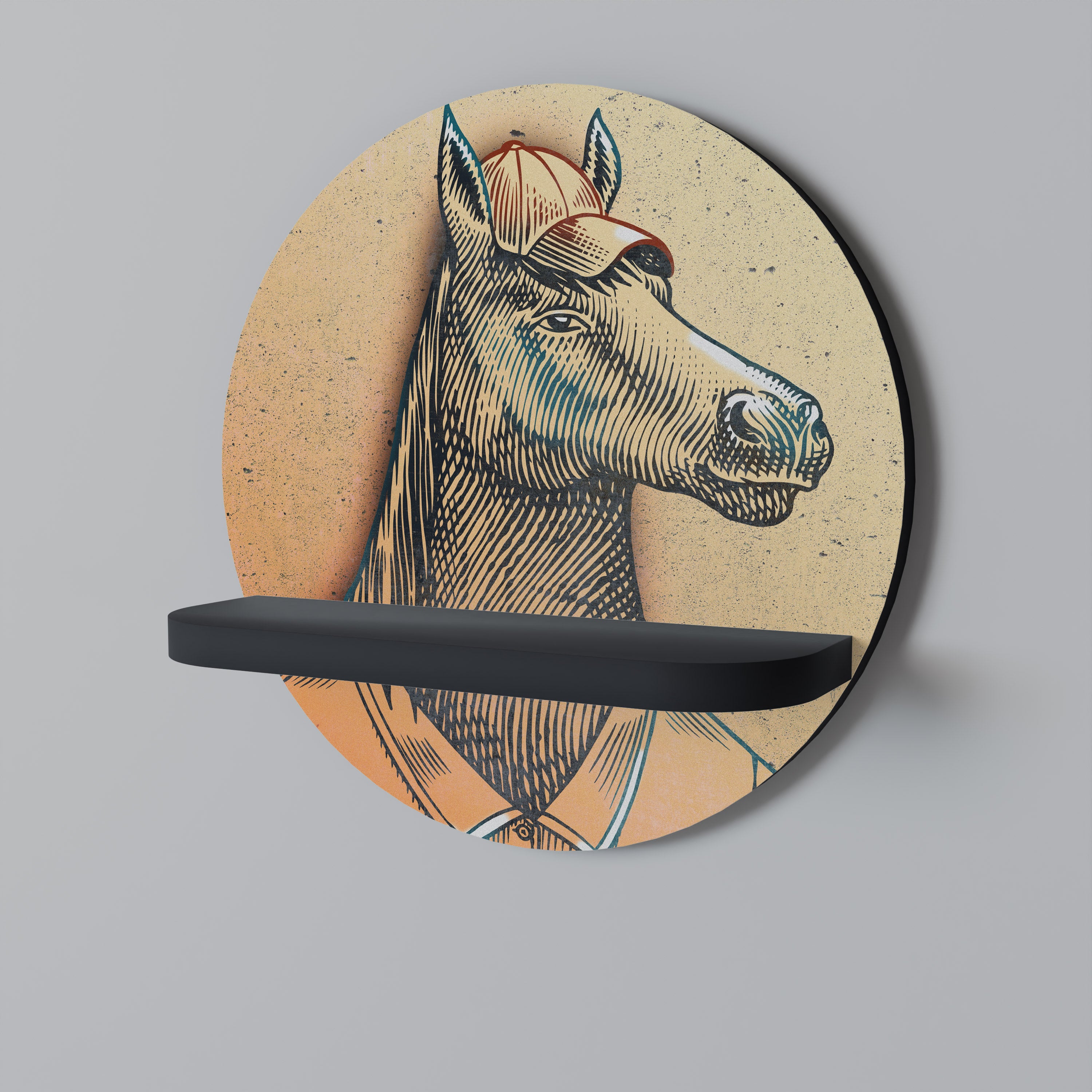 Estantería de arte redonda EQUINE SWAGGER con acabado negro