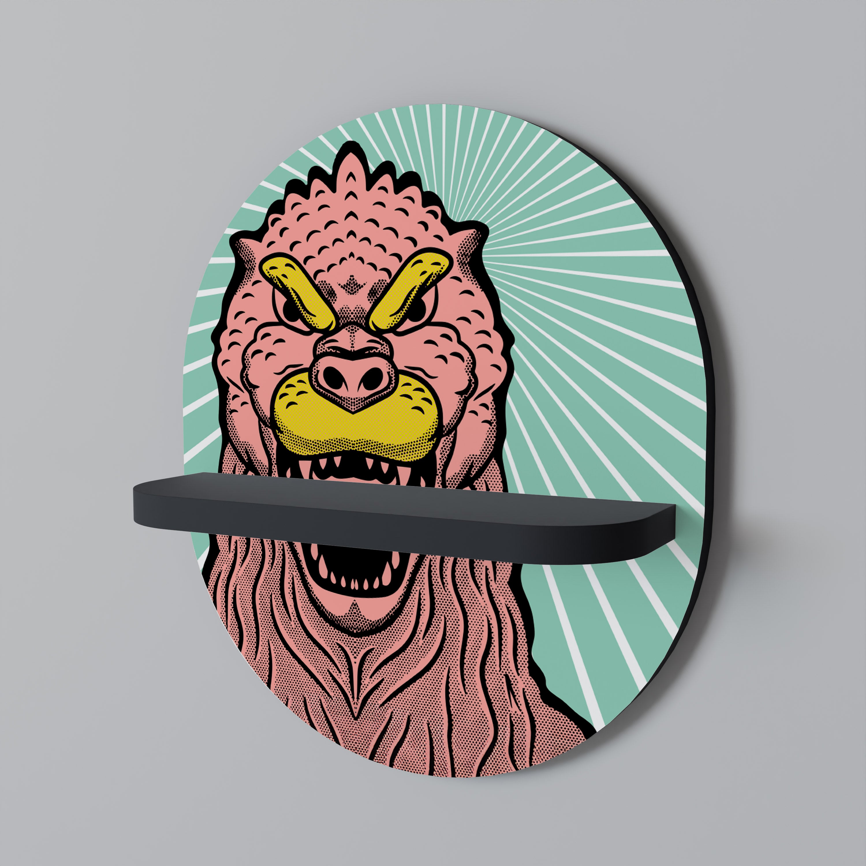 Estantería de arte ovalada GODZILLA WELCOME con acabado negro