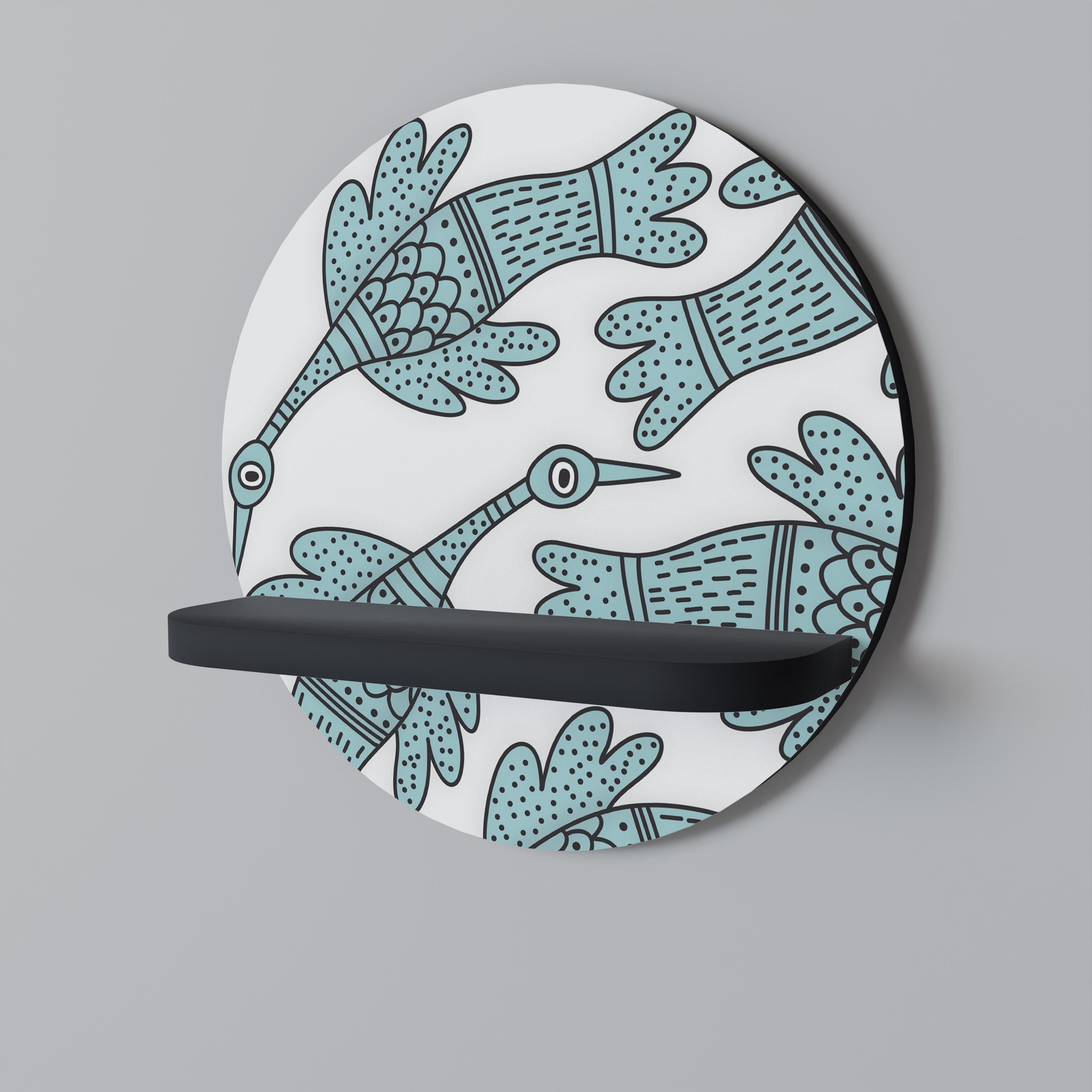 Estantería de arte redonda WATERSPOUT SONGIBIRD con acabado negro