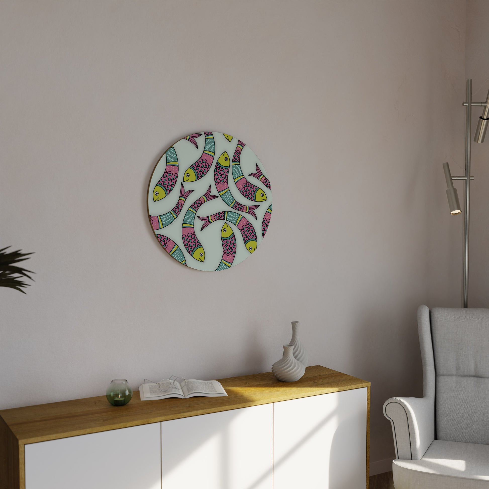 Arte de pared redondo PEZ INDIO