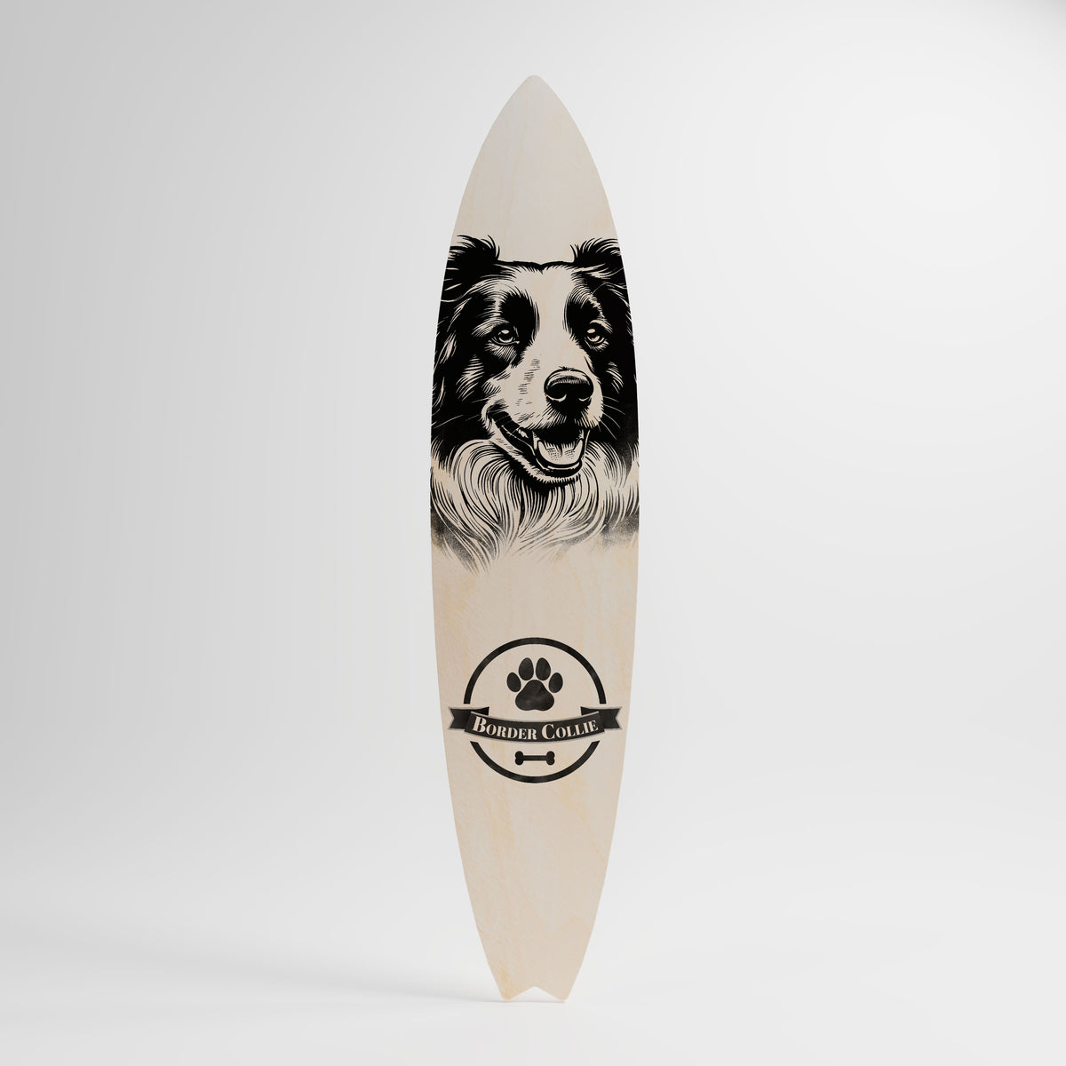 BORDER COLLIE Panel decorativo de tabla de surf