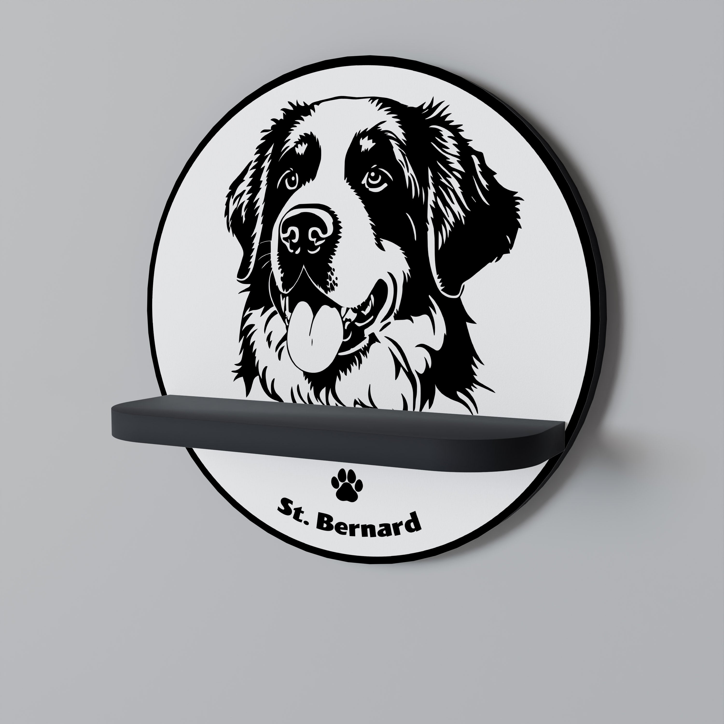 Estantería de arte redonda SAINT BERNARD con acabado negro