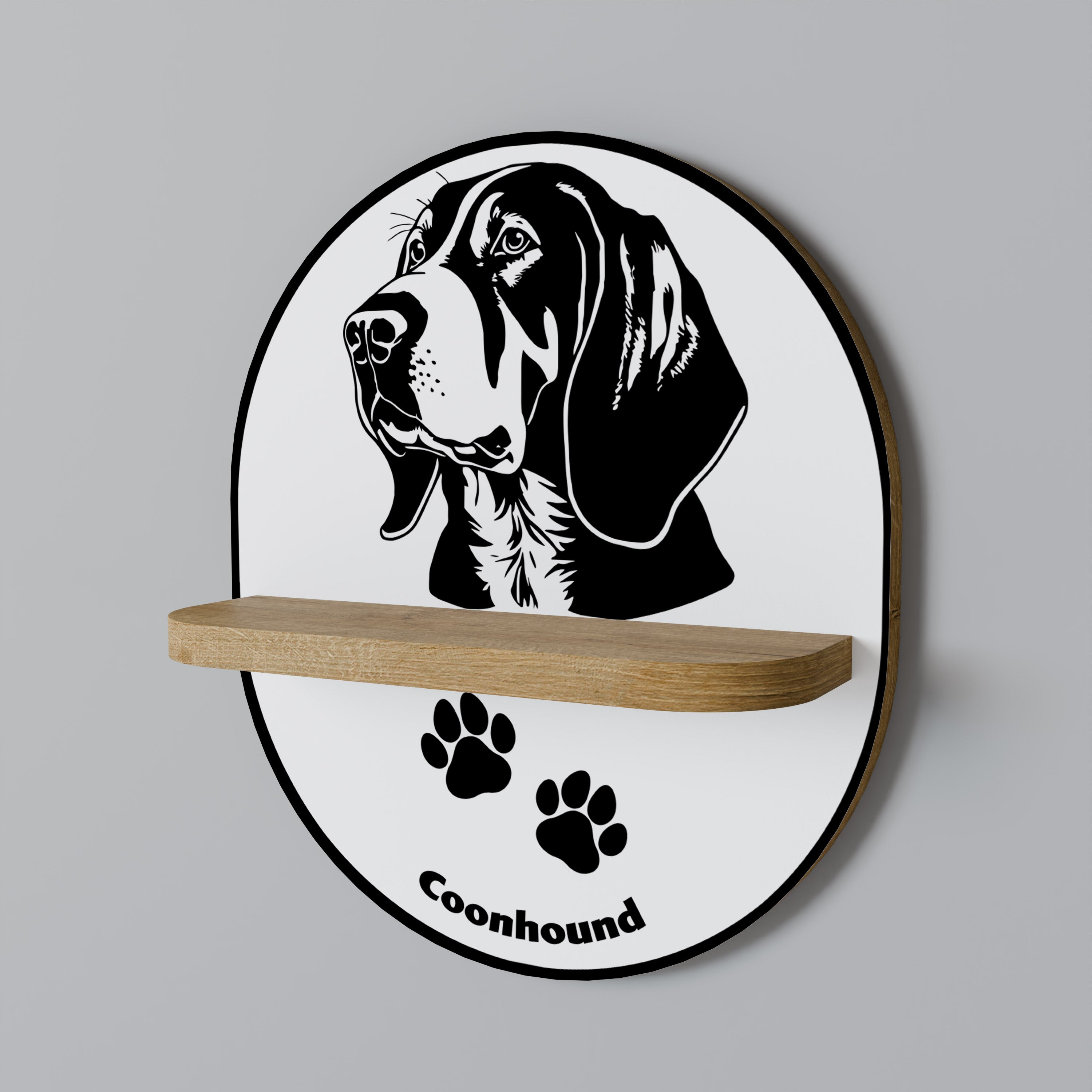 Estantería de arte ovalada con efecto roble COONHOUND DOG