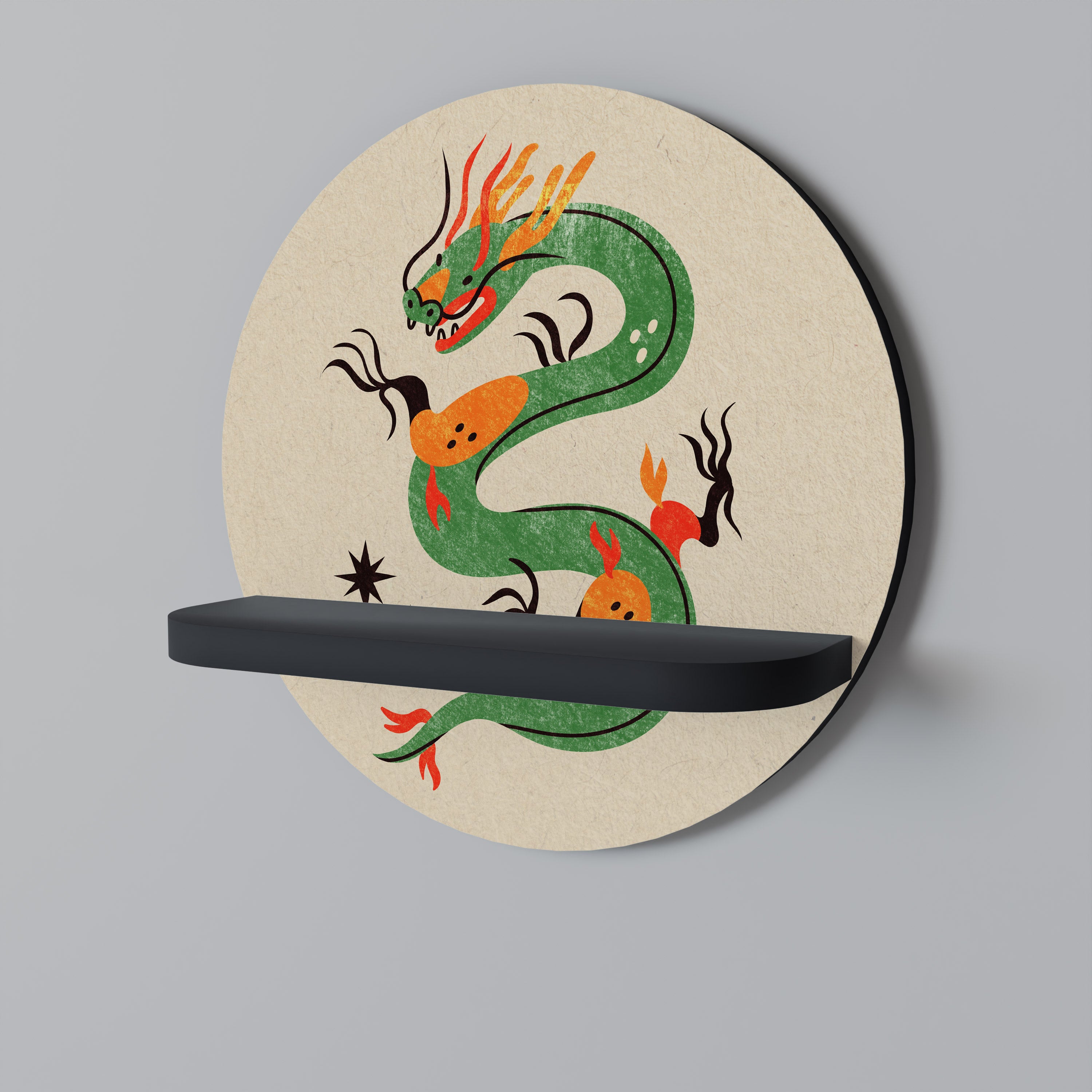 Estantería de arte redonda GREEN SKY GUARDIAN con acabado negro