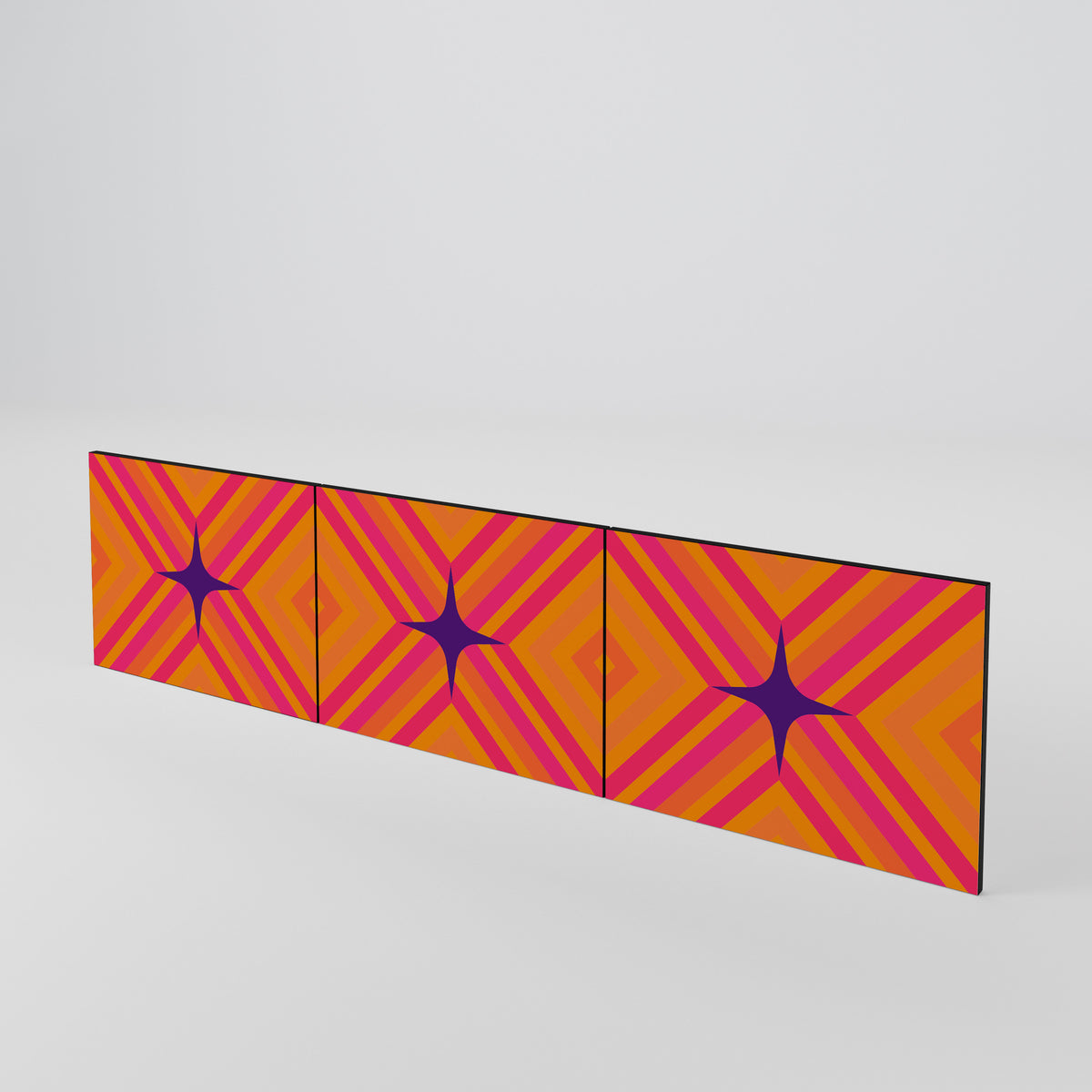 GEOMETRIC BRILLIANCE Juego de 3 puertas para mueble de TV