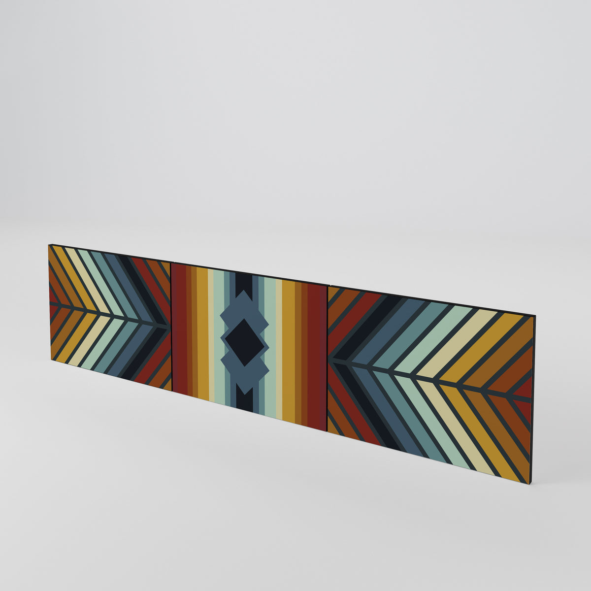 INDIGENOUS ZIGZAG Juego de 3 puertas para mueble de TV