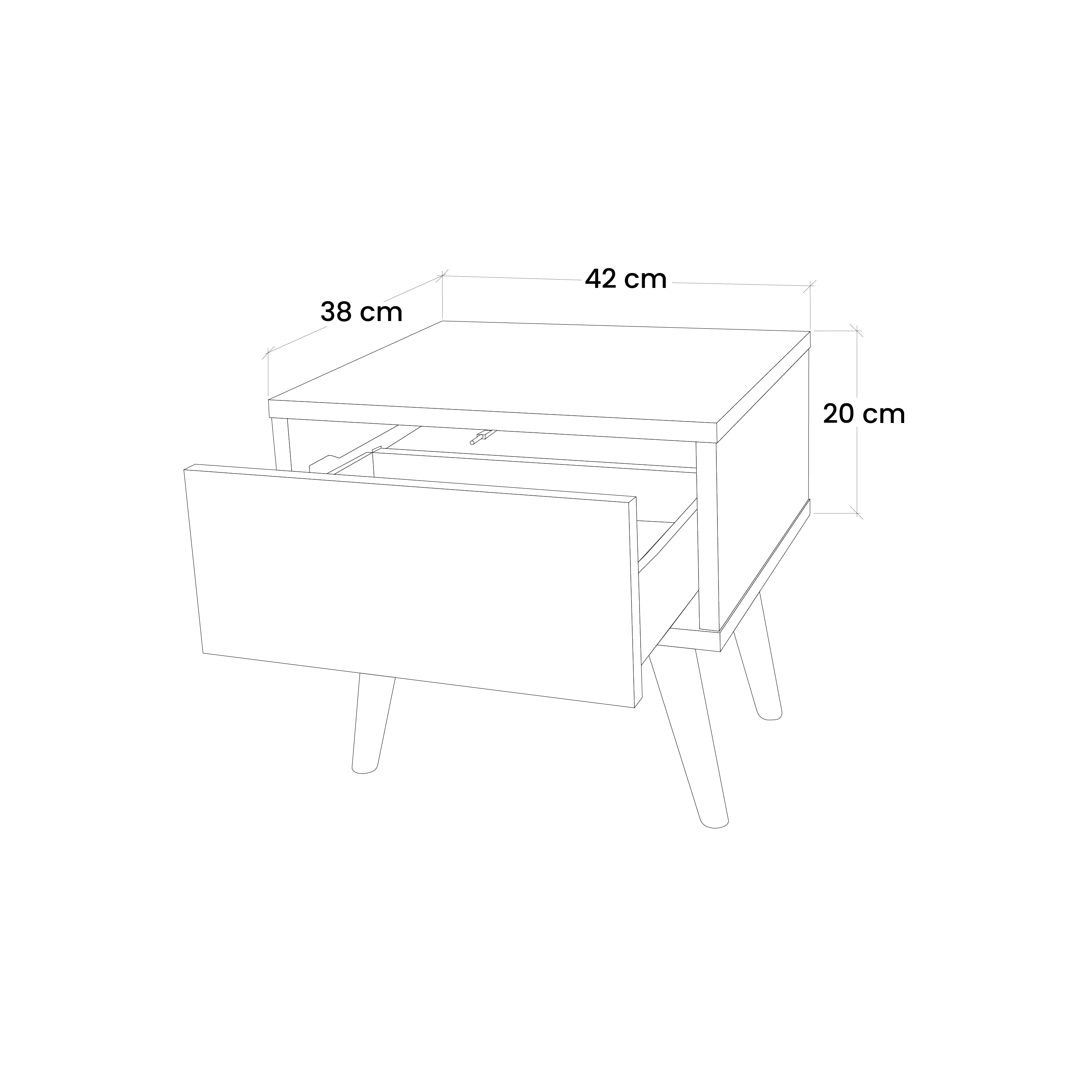 VIVID GEOMETRY Nightstand in Oak Effect