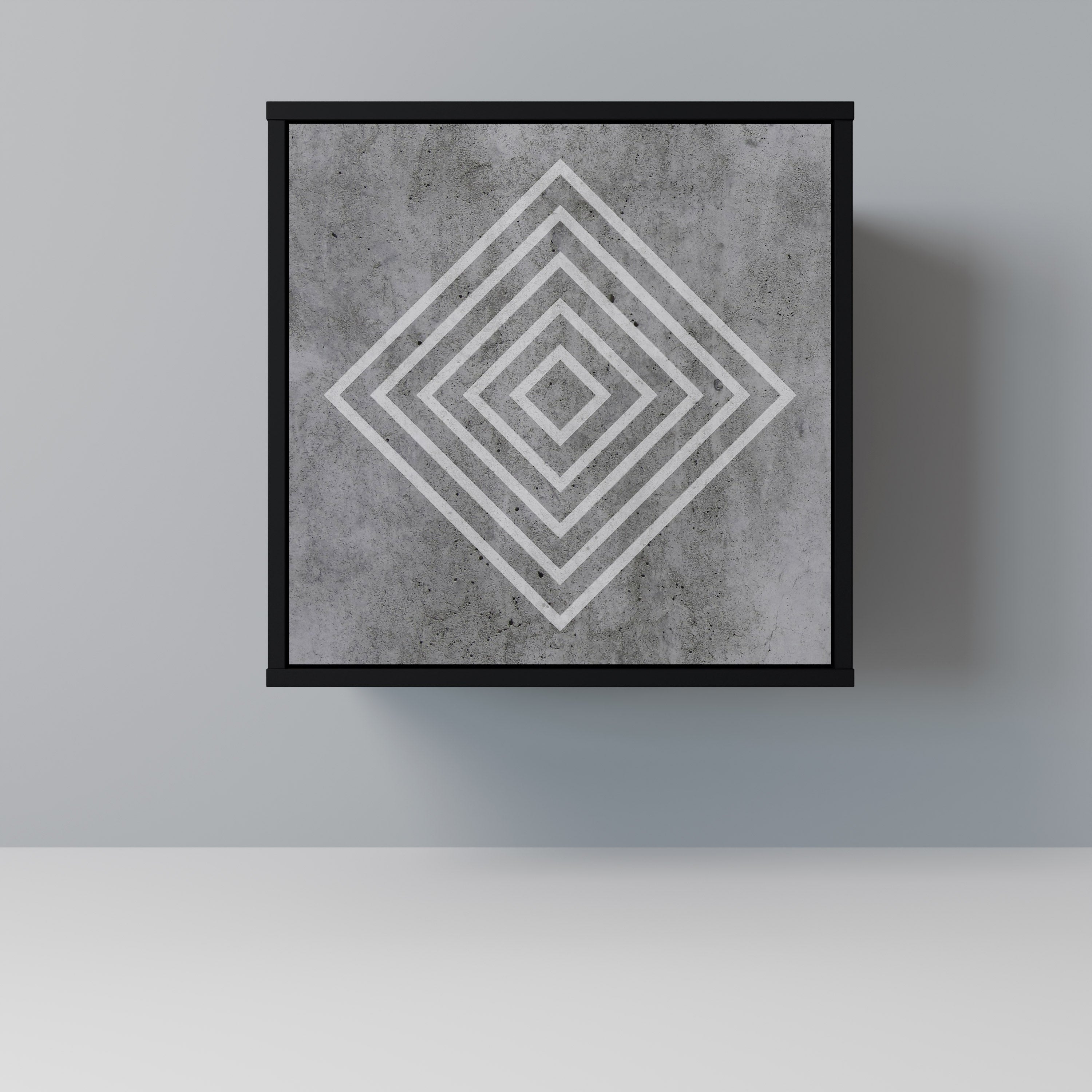 Aparador de 1 puerta POLYGONAL ARTISTRY en acabado negro