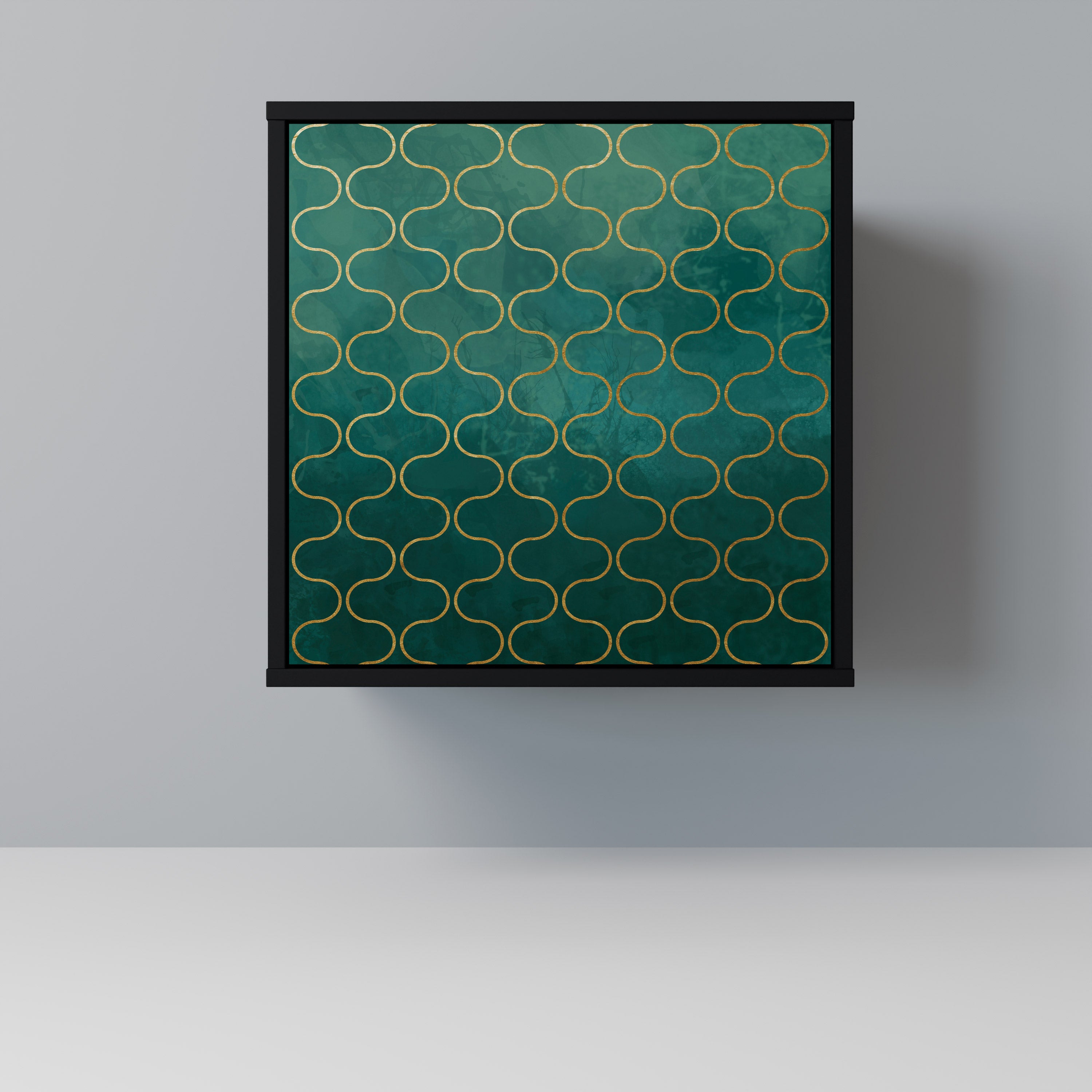 Aparador TESSELATED GREENERY de 1 puerta en acabado negro