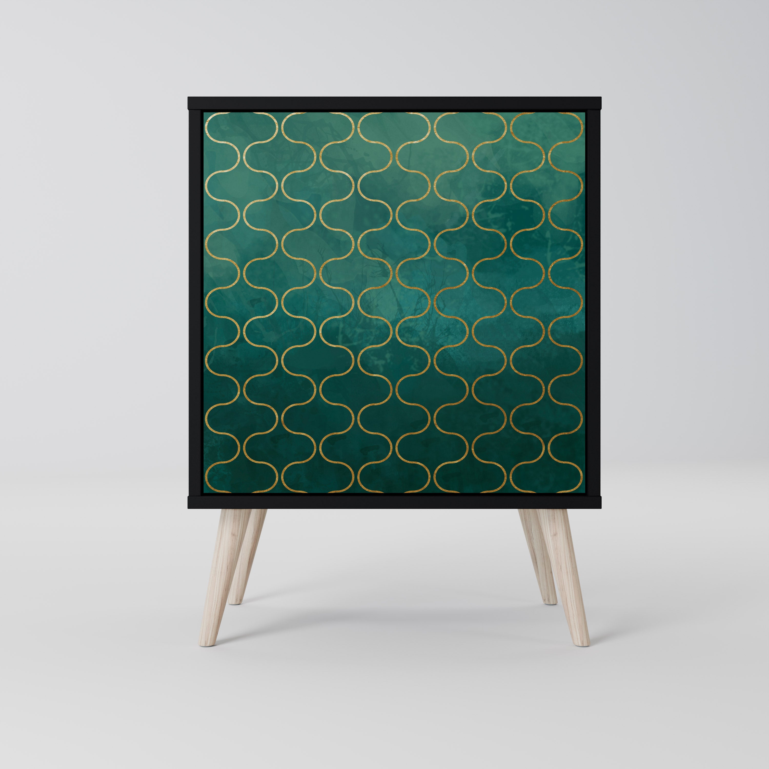 Aparador TESSELATED GREENERY de 1 puerta en acabado negro