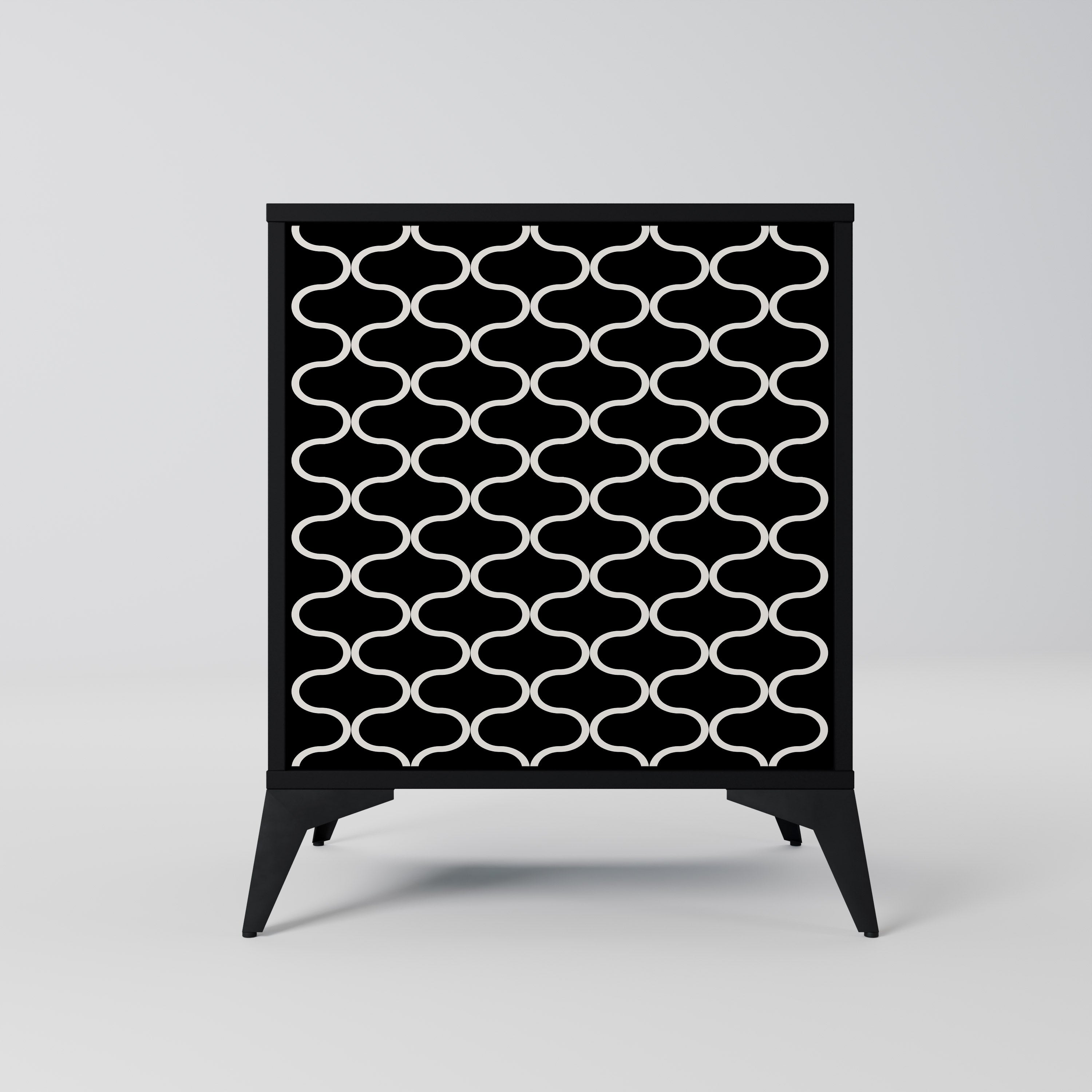 Aparador TESSELATED BLACKNESS de 1 puerta en acabado negro