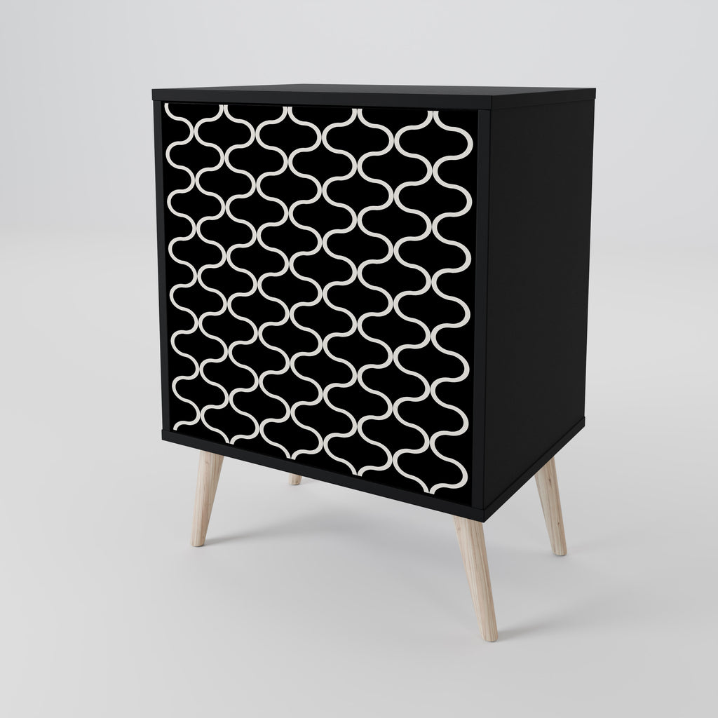 Aparador TESSELATED BLACKNESS de 1 puerta en acabado negro