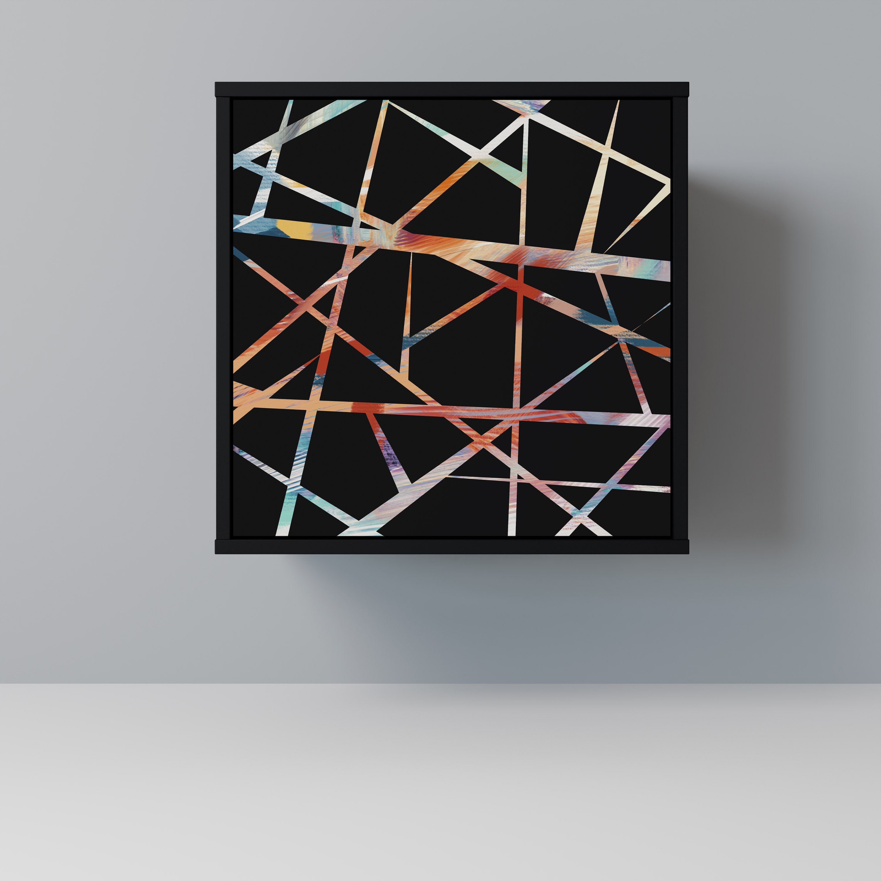 Aparador POLYGON VERVE de 1 puerta en acabado negro