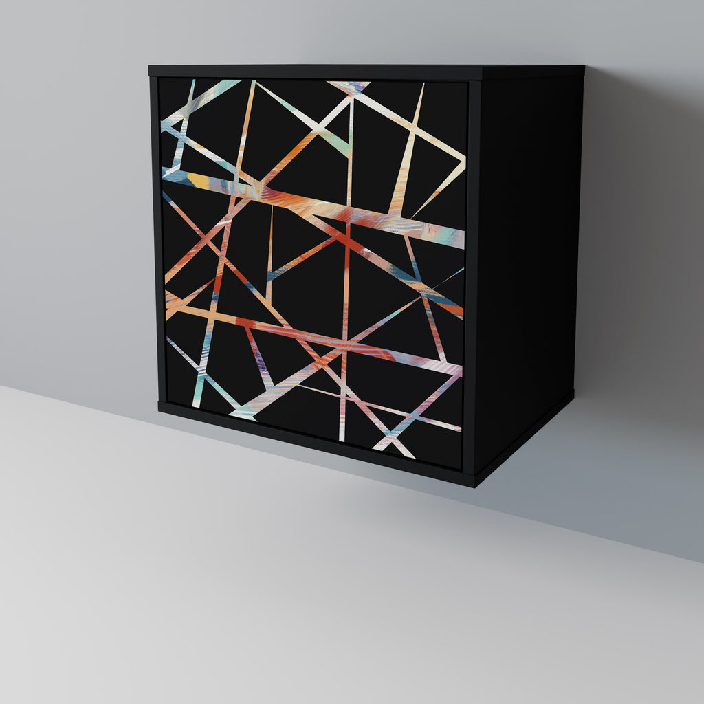 Aparador POLYGON VERVE de 1 puerta en acabado negro