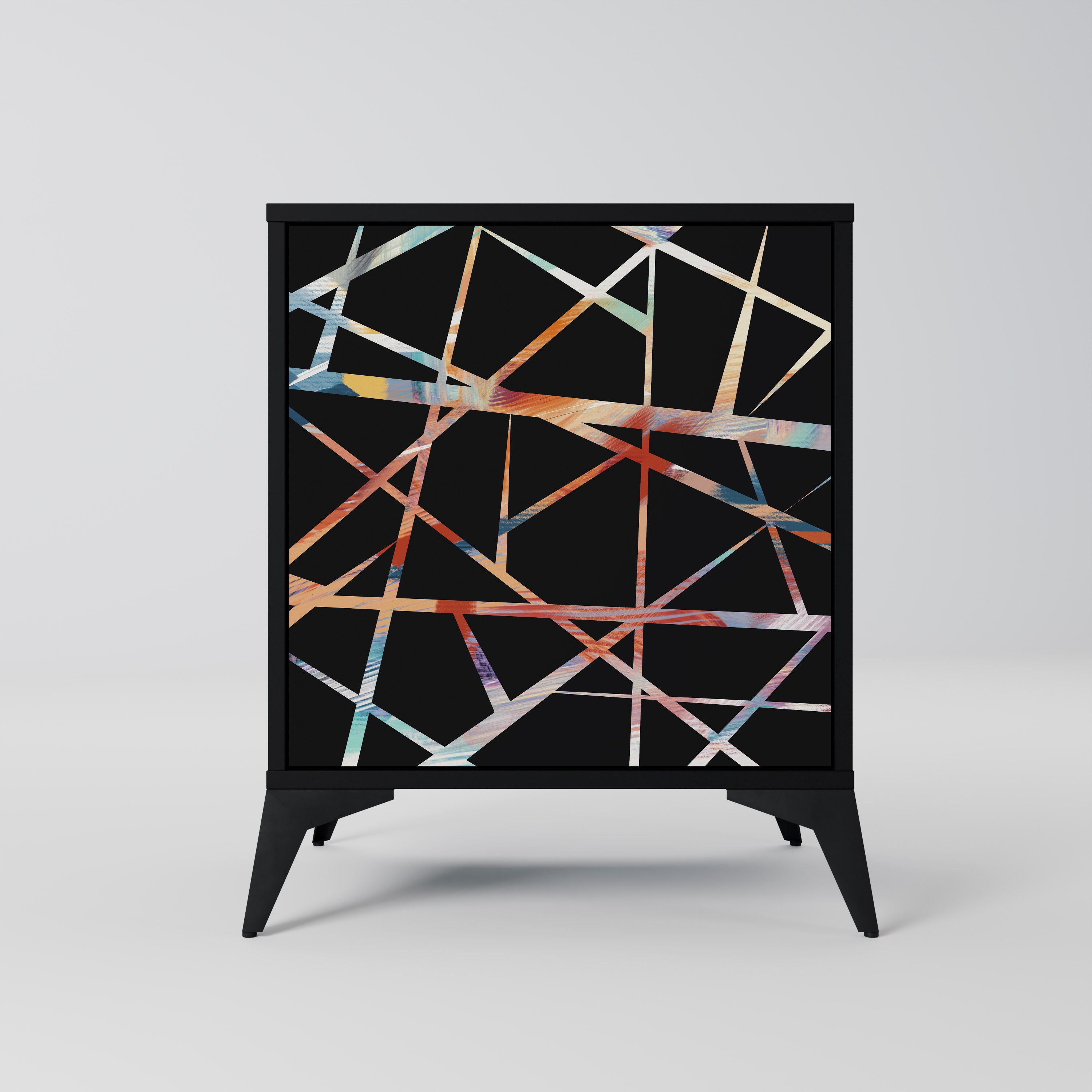 Aparador POLYGON VERVE de 1 puerta en acabado negro