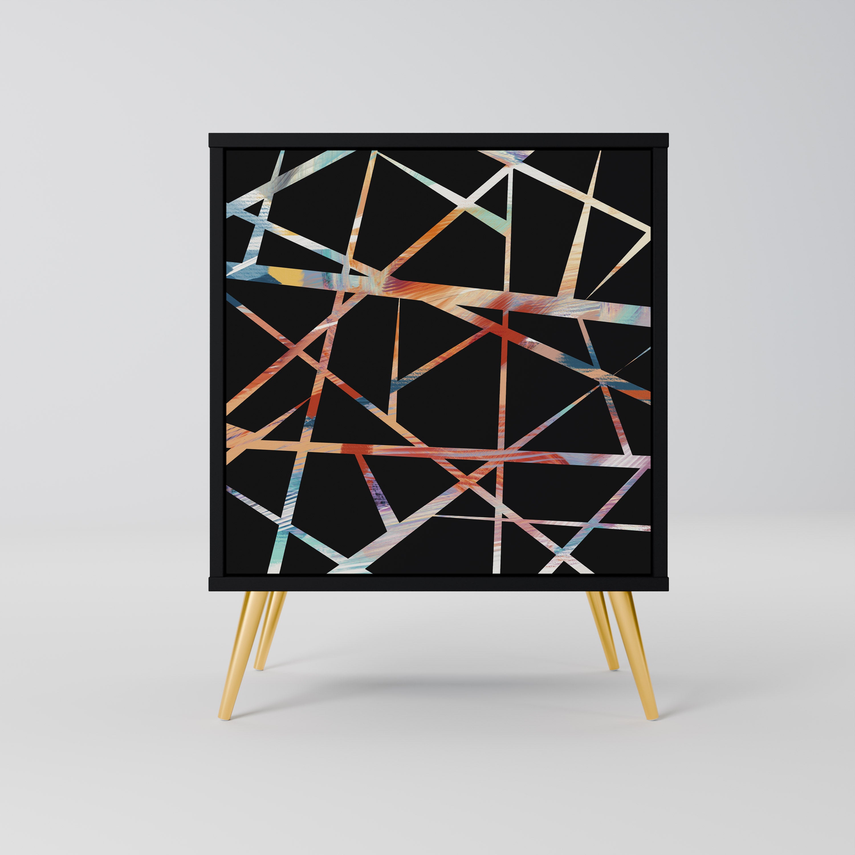 Aparador POLYGON VERVE de 1 puerta en acabado negro