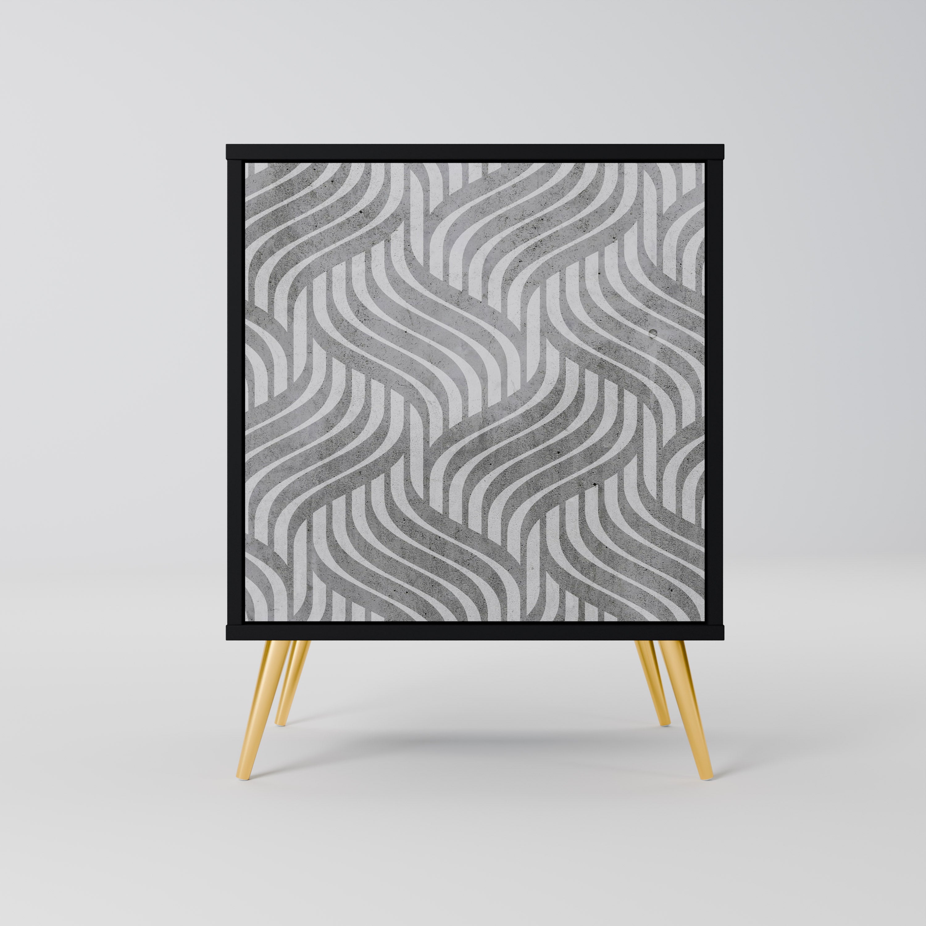 Aparador CONCRETE MOVEMENT de 1 puerta en acabado negro