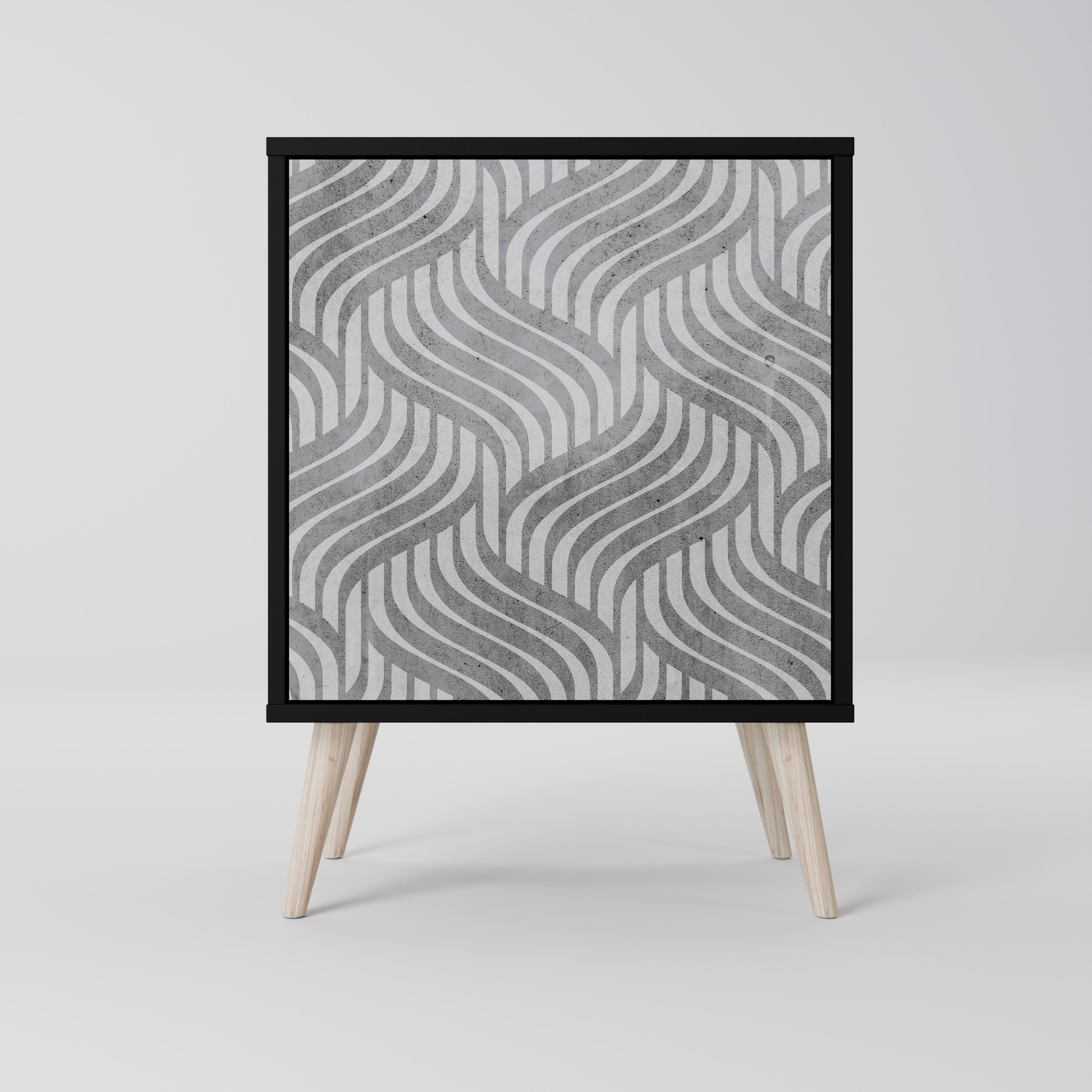 Aparador CONCRETE MOVEMENT de 1 puerta en acabado negro