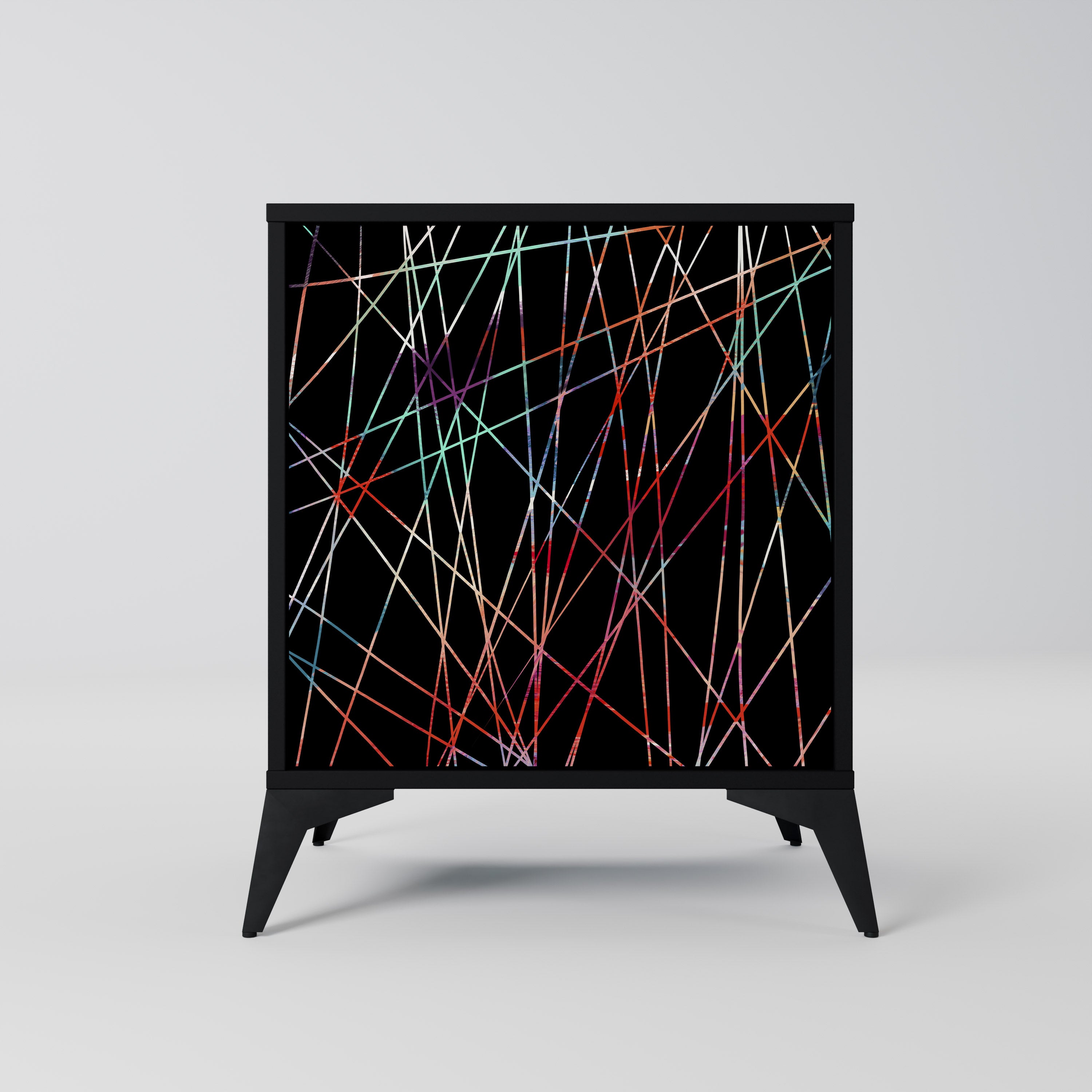 Aparador LUMINOUS SNARE de 1 puerta en acabado negro