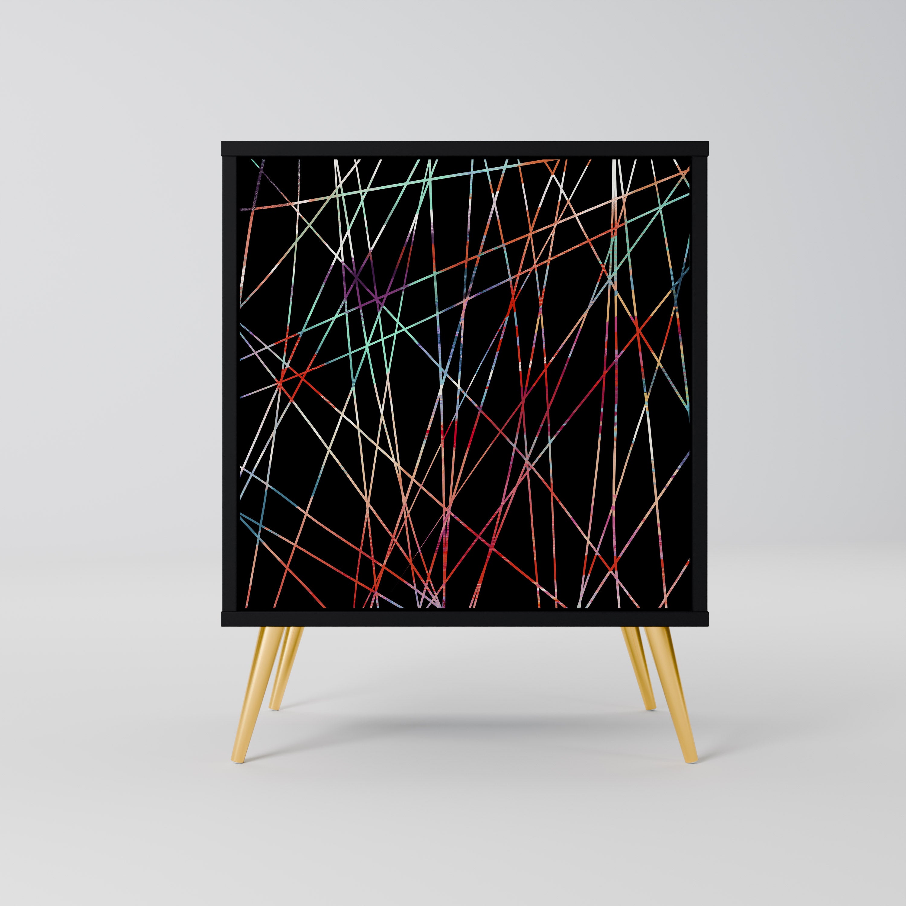 Aparador LUMINOUS SNARE de 1 puerta en acabado negro