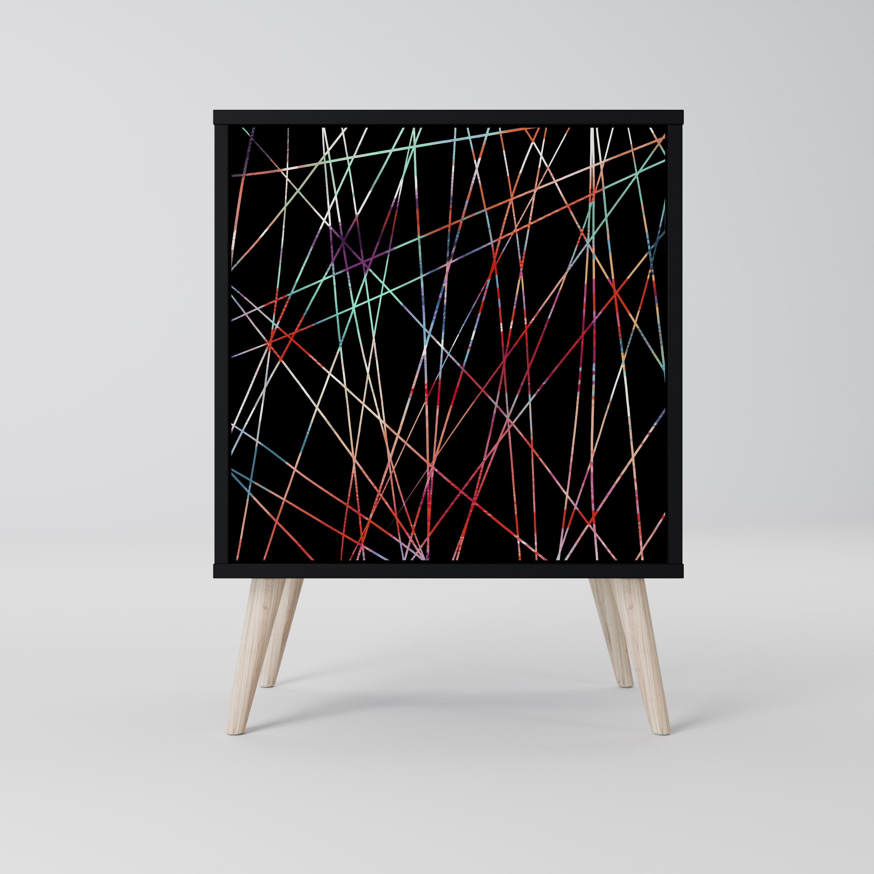 Aparador LUMINOUS SNARE de 1 puerta en acabado negro