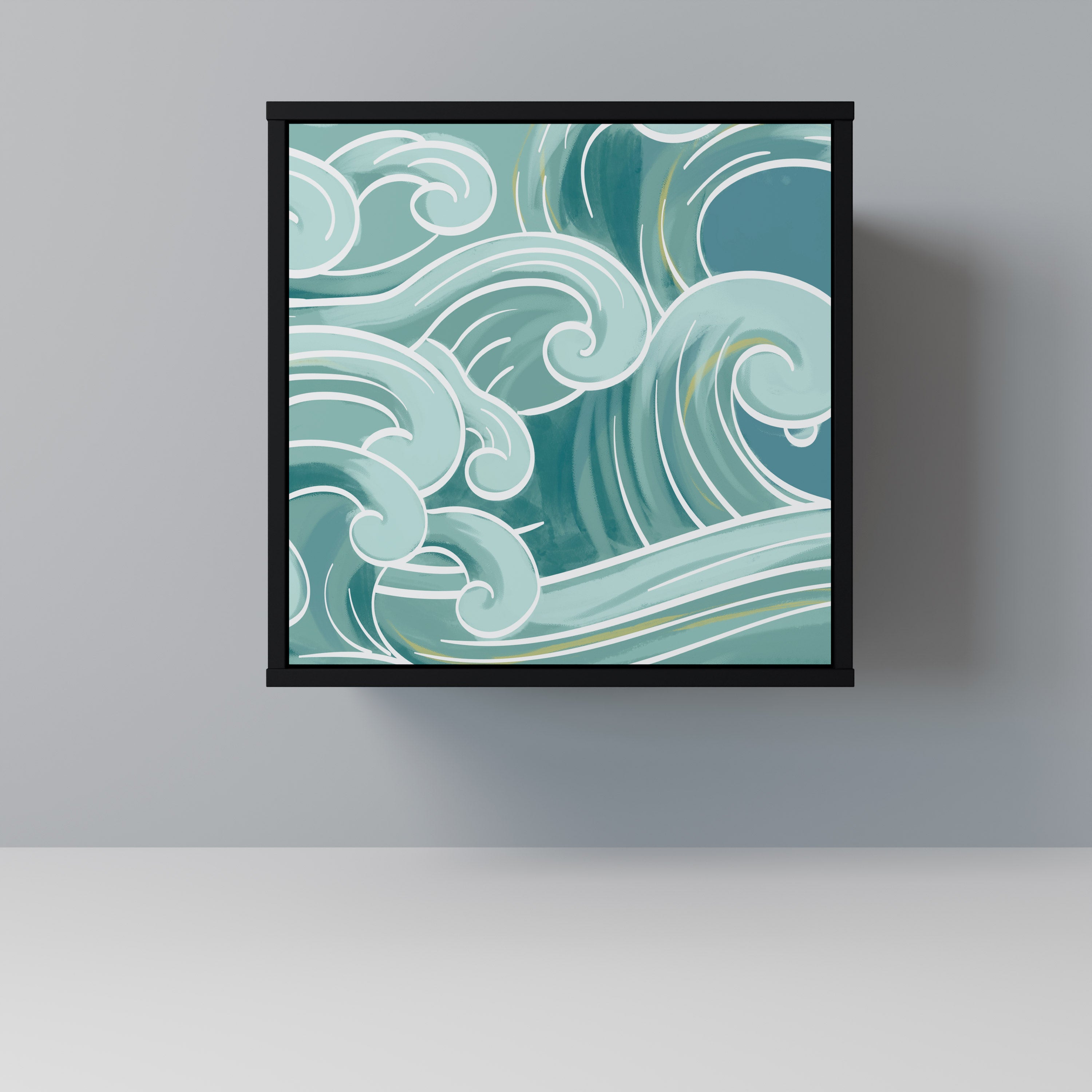 Aparador ASIAN SWAY de 1 puerta en acabado negro