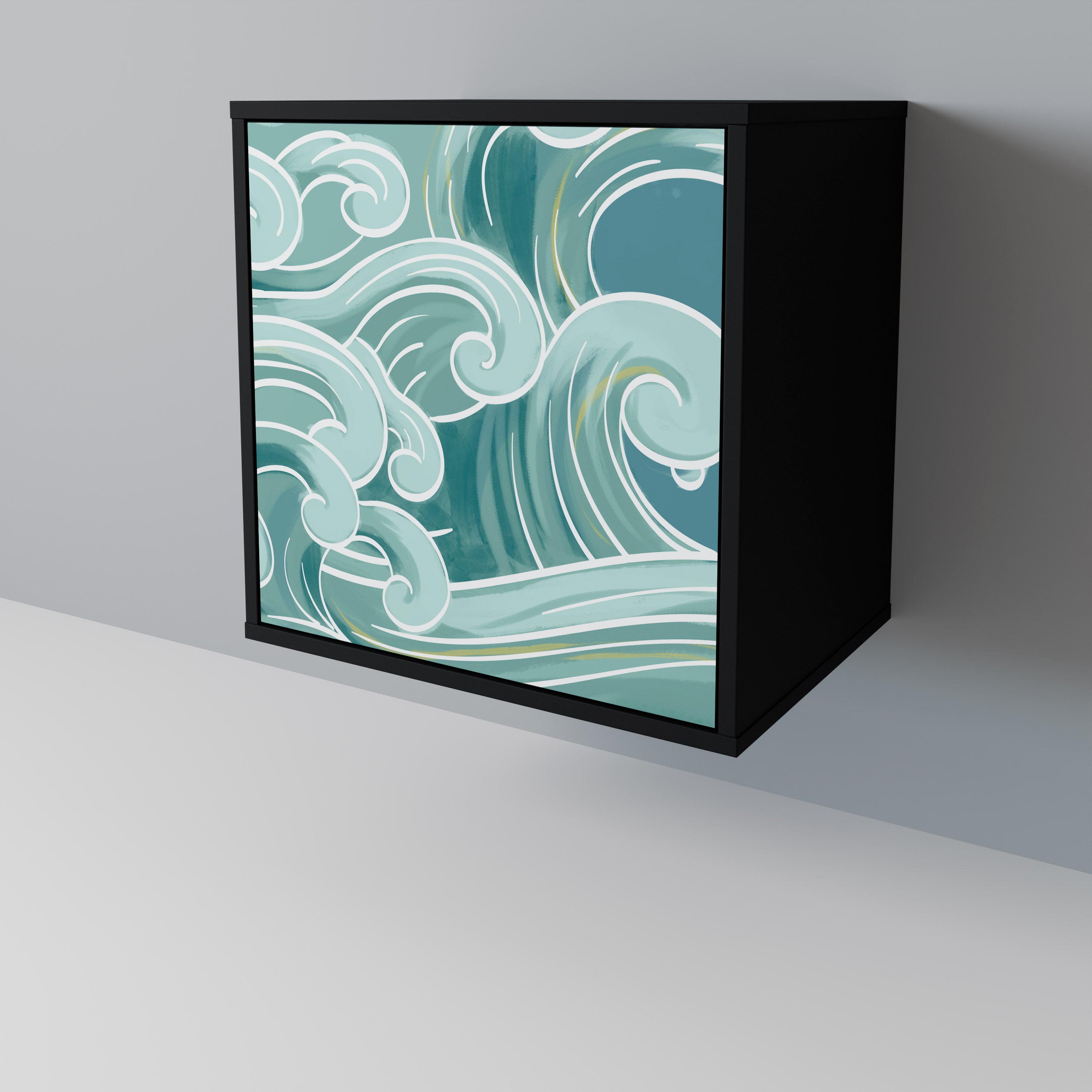 Aparador ASIAN SWAY de 1 puerta en acabado negro