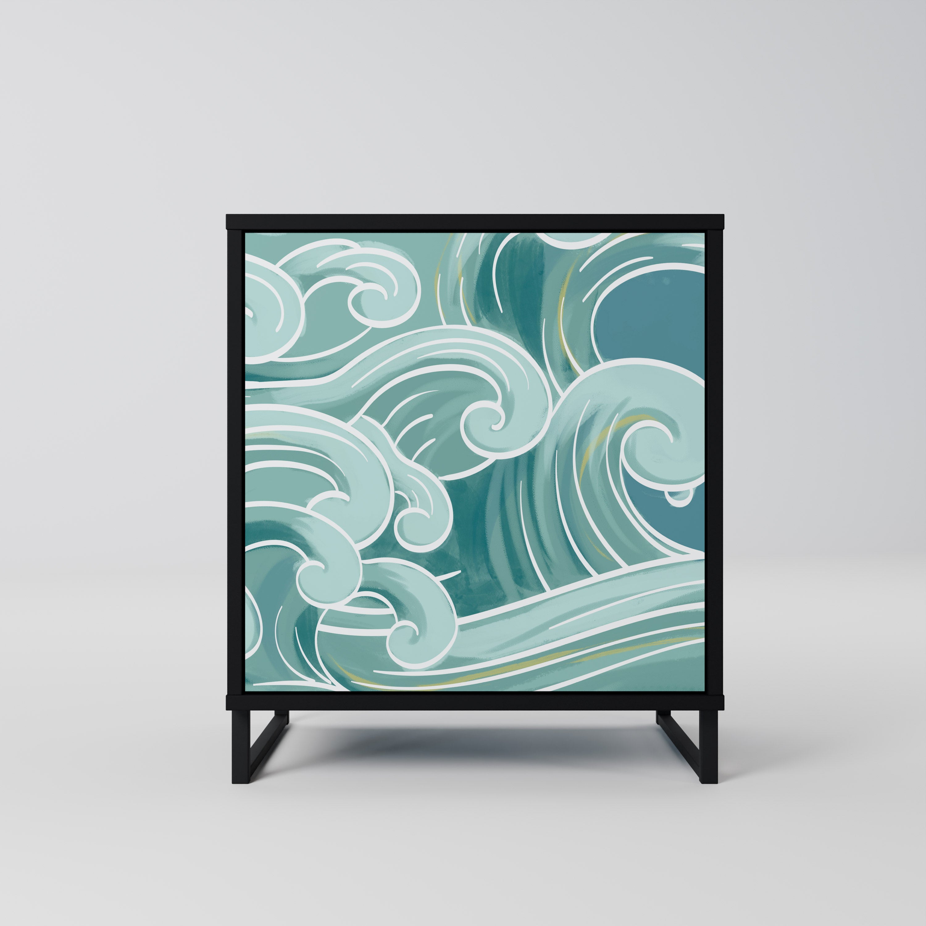 Aparador ASIAN SWAY de 1 puerta en acabado negro