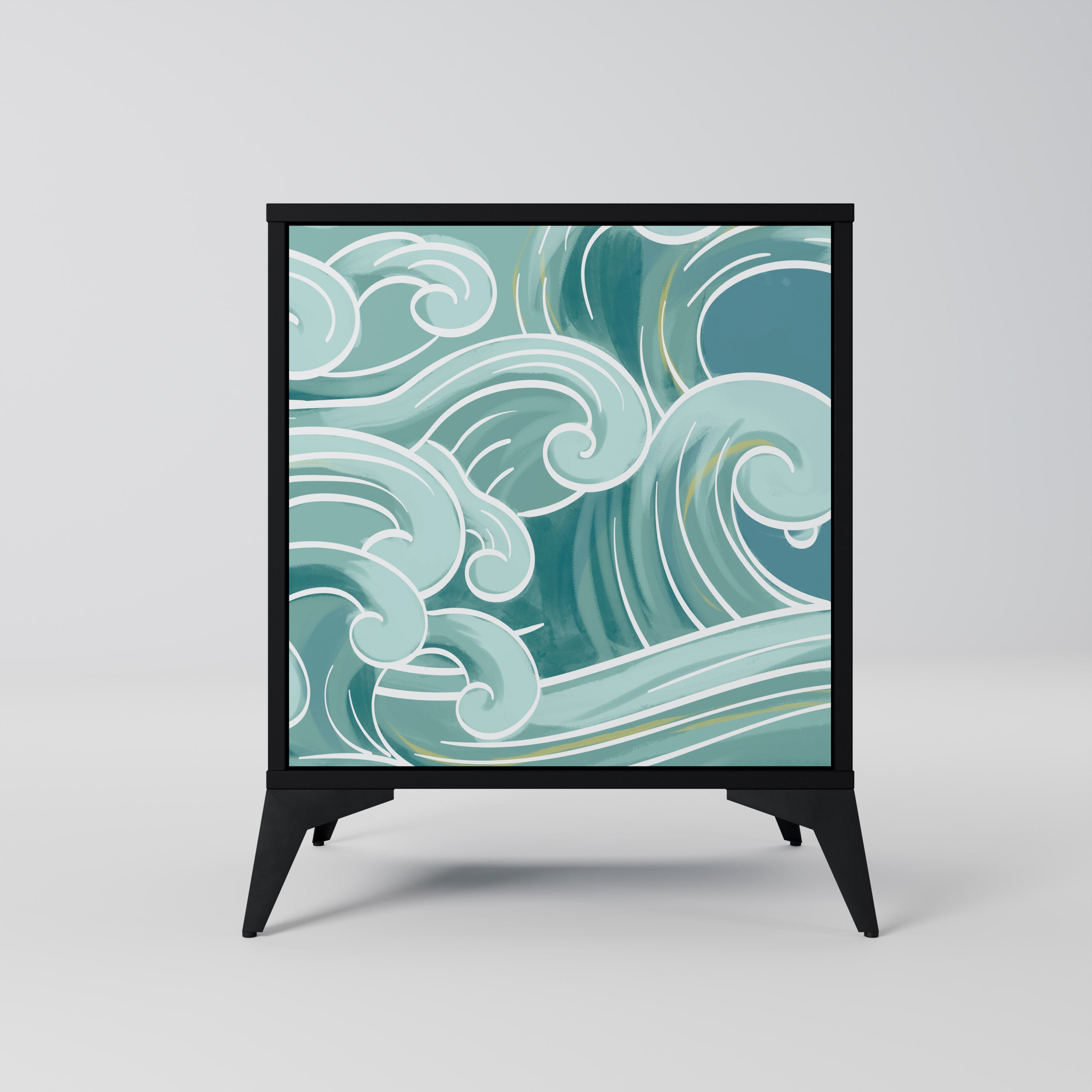 Aparador ASIAN SWAY de 1 puerta en acabado negro