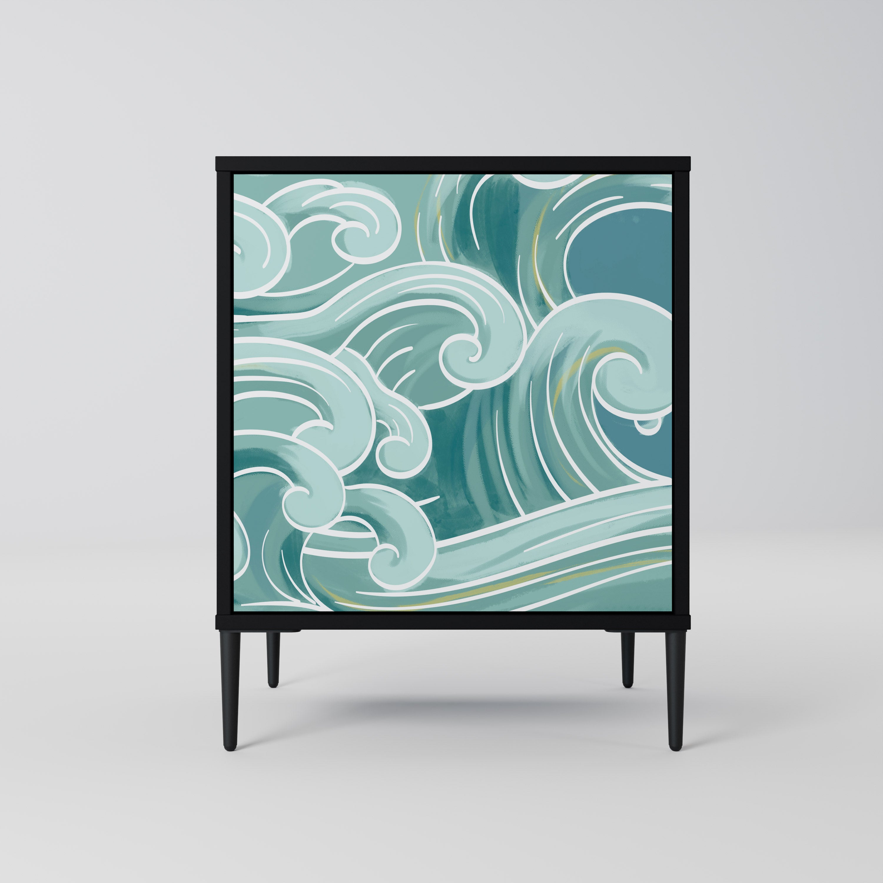 Aparador ASIAN SWAY de 1 puerta en acabado negro