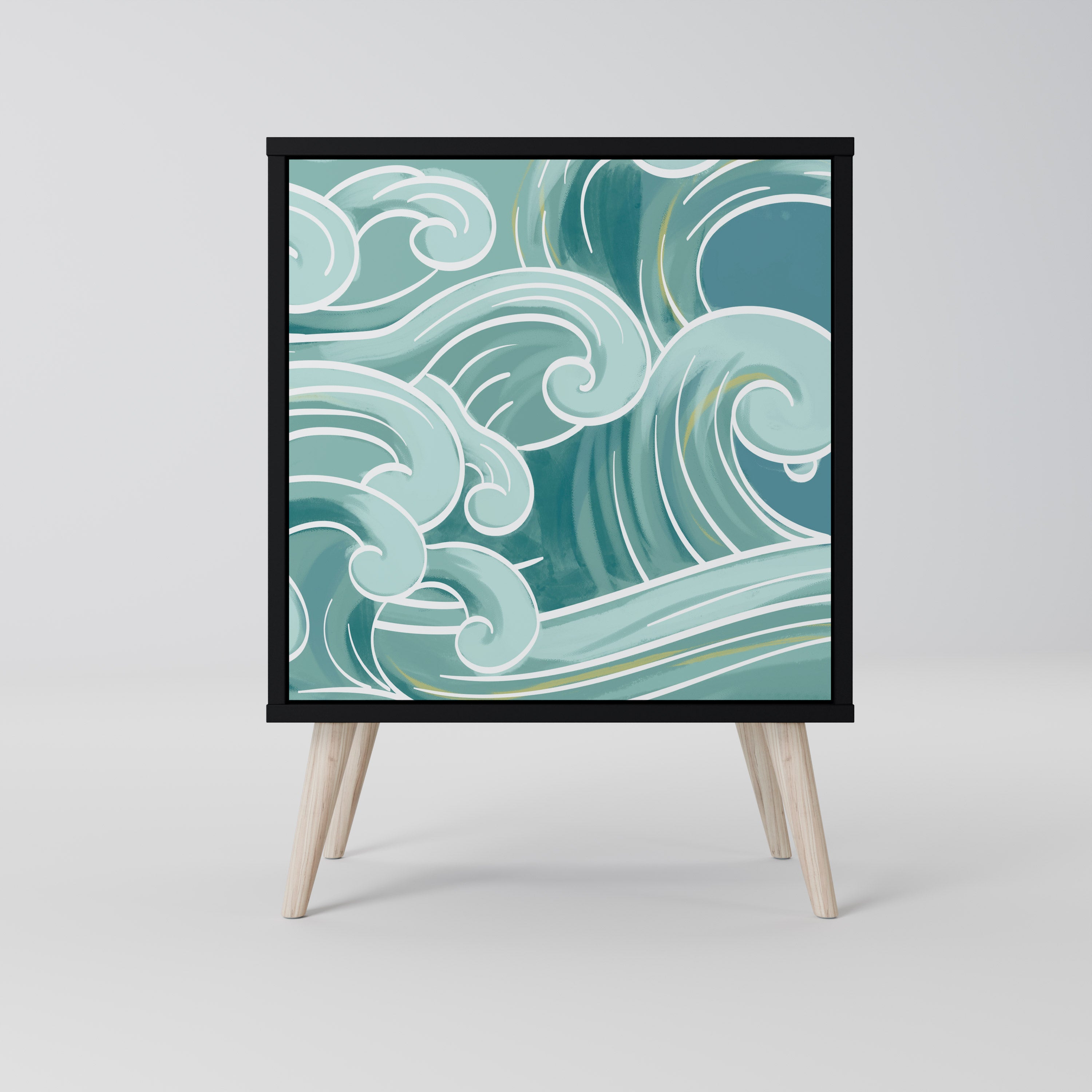 Aparador ASIAN SWAY de 1 puerta en acabado negro