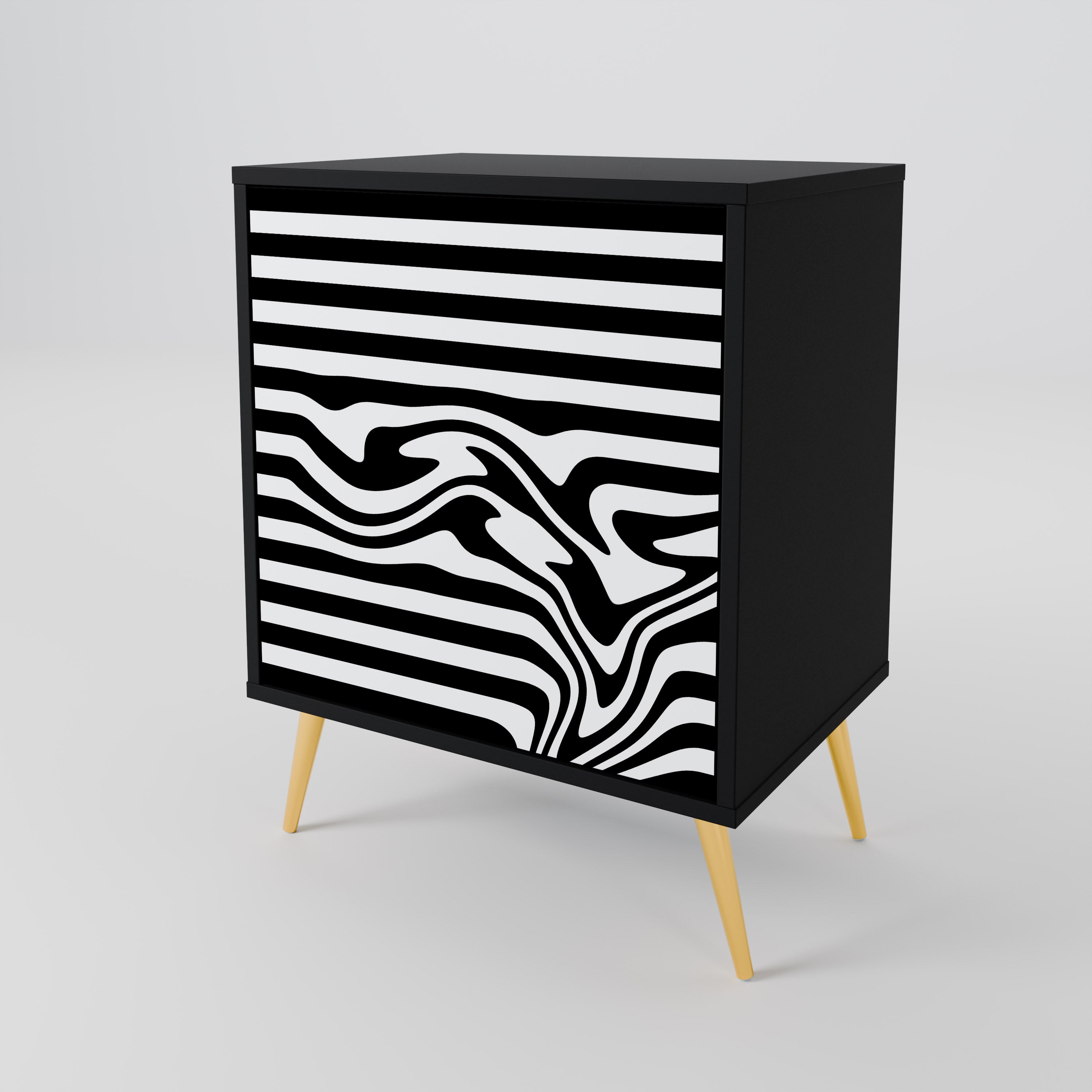 Aparador SPECTRA SHOWCASE de 1 puerta en acabado negro